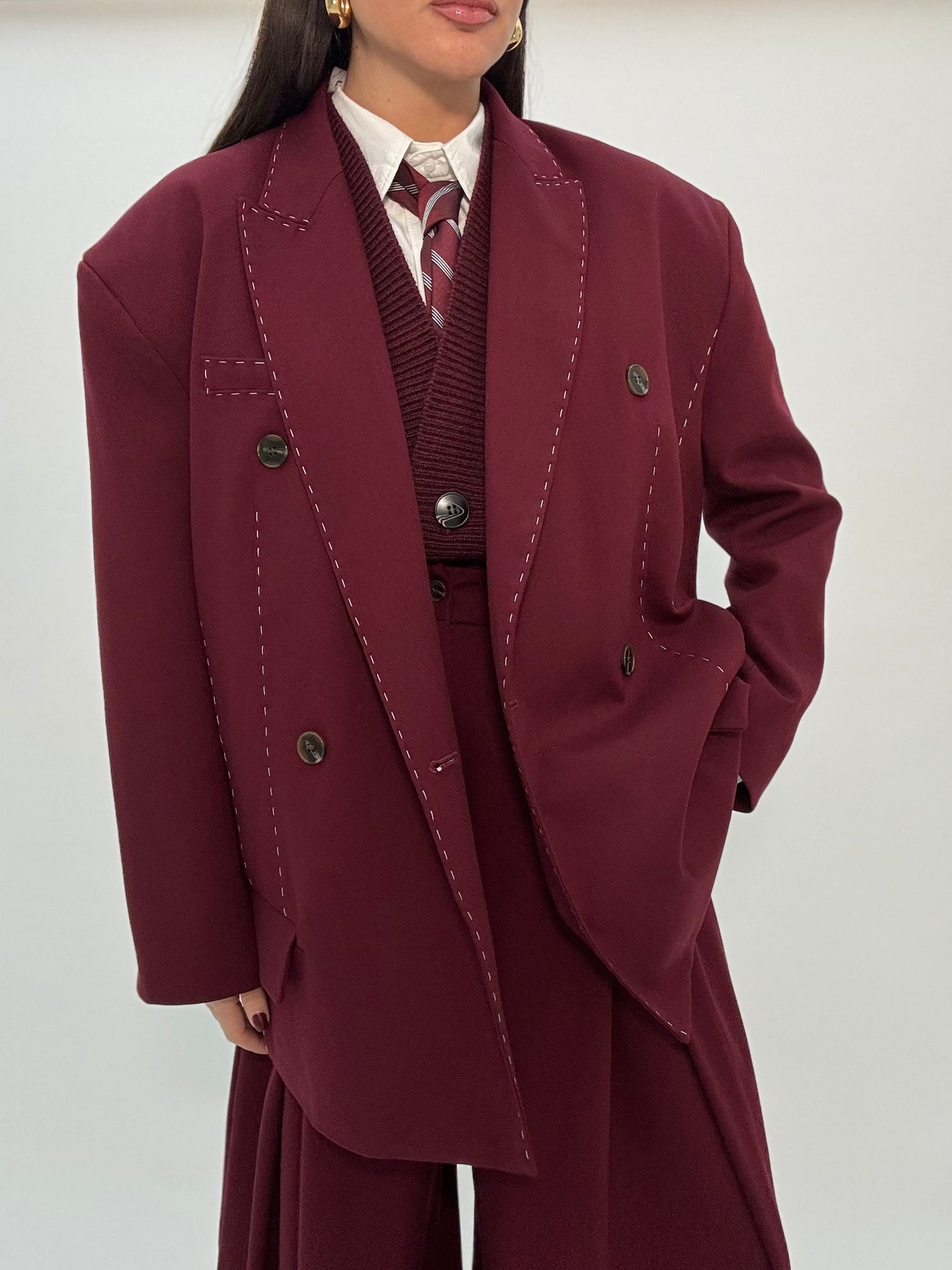Blazer ‘CUCITURE BIANCHE’ Bordeaux
