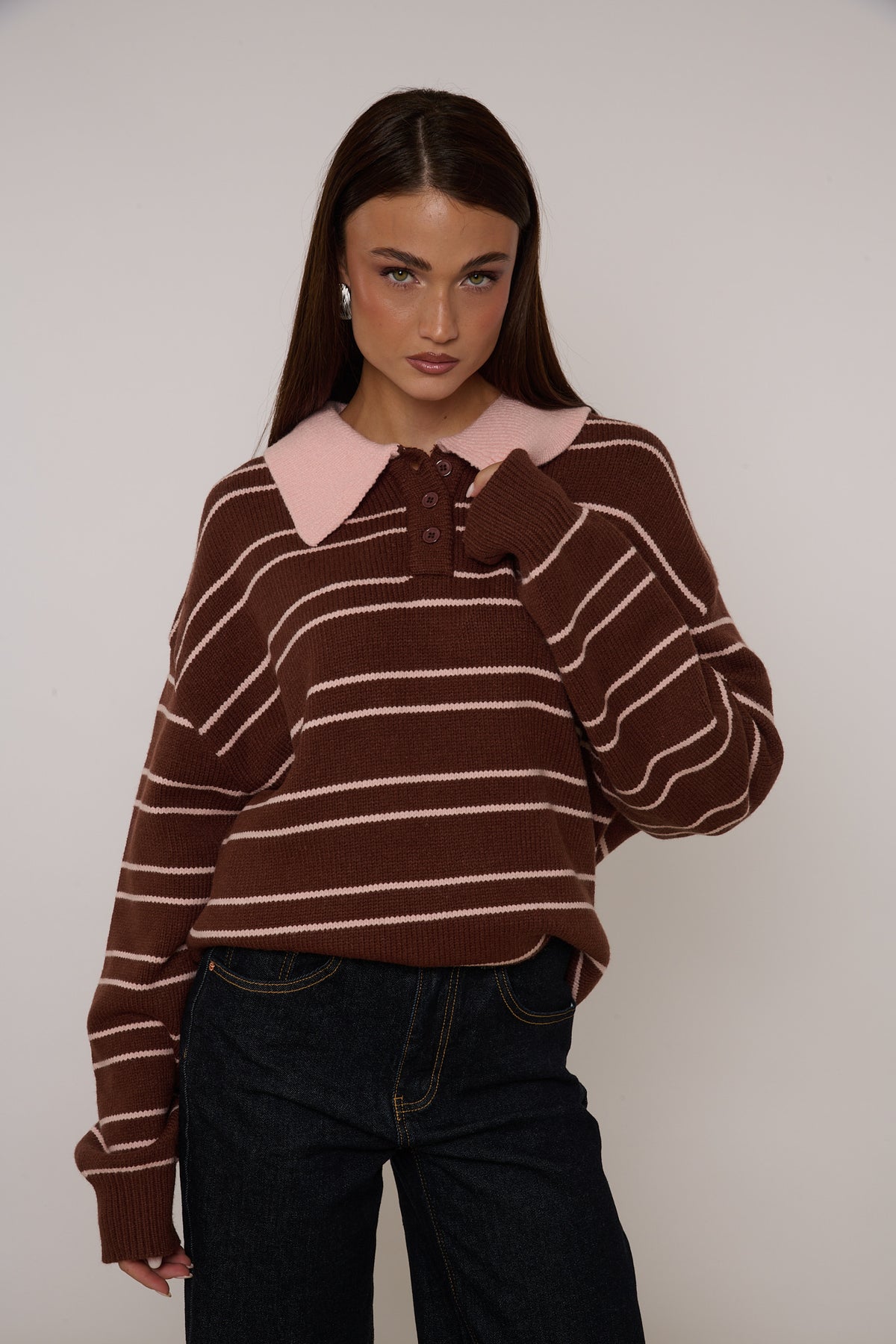 Maglione/Polo ‘RIGHE’ Cacao