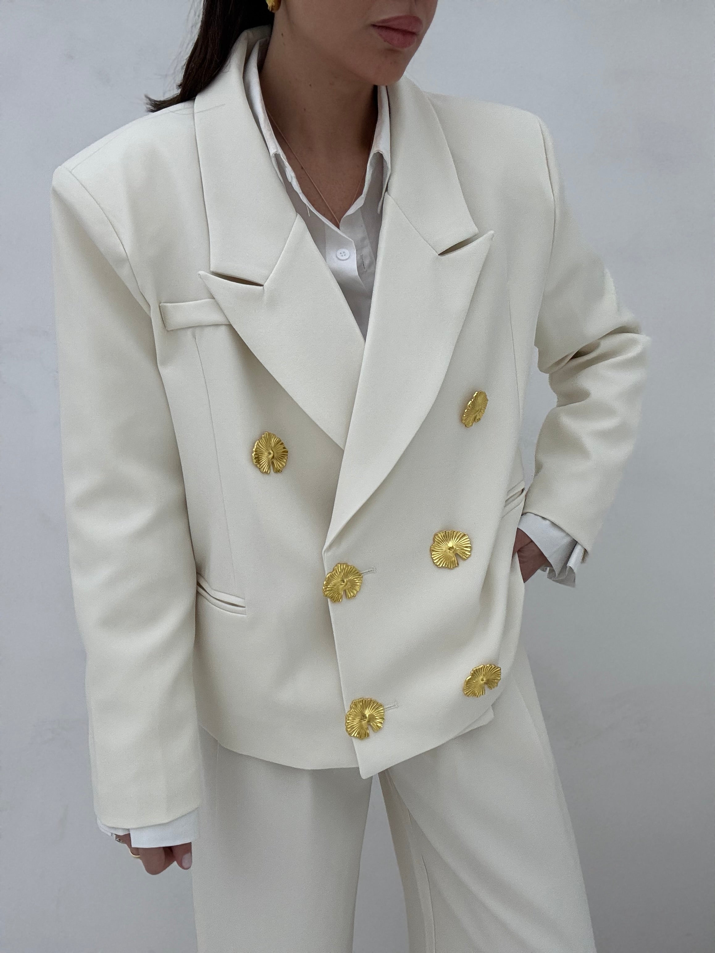 Blazer ‘BOTTONI CONCHIGLIA’ Panna