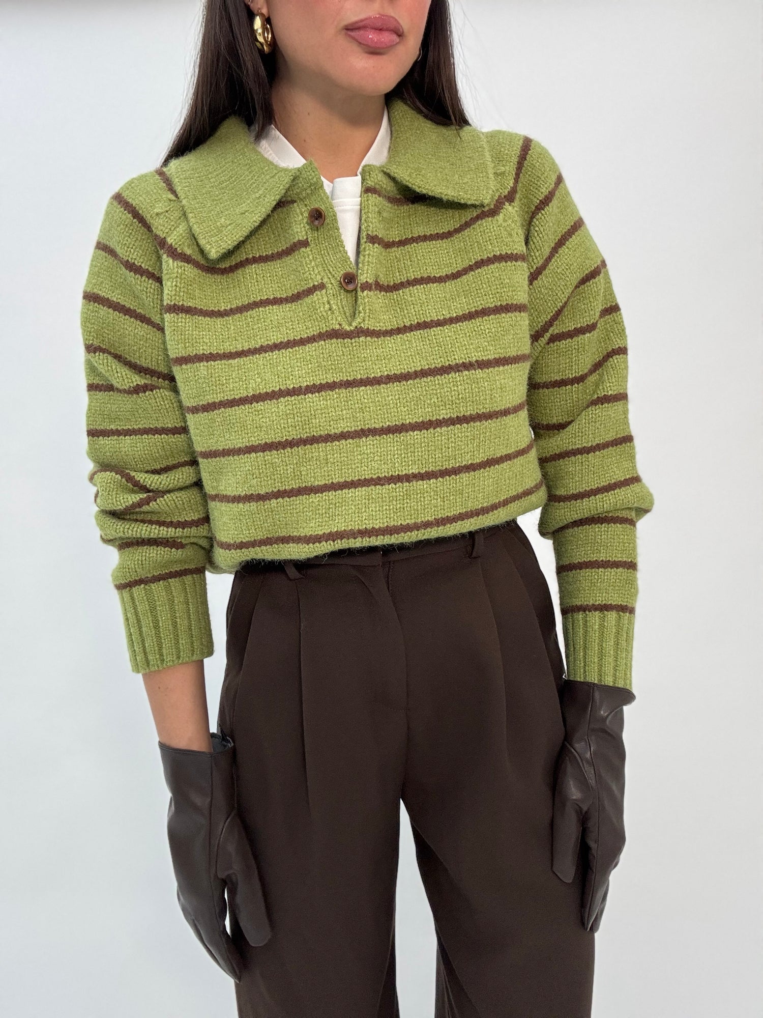 Maglione ‘RIGHE’ 3&33 Verde