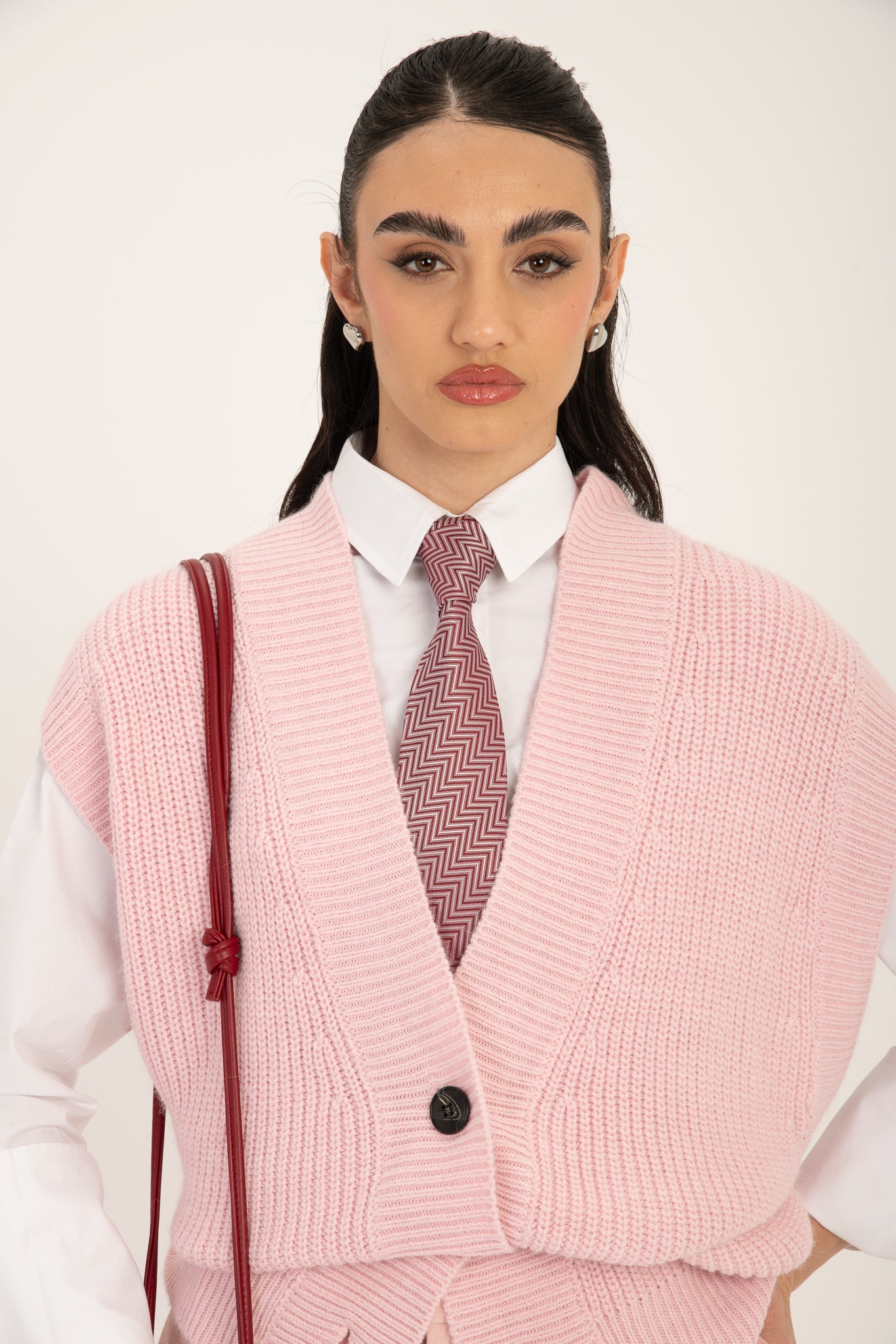 Gilet ‘BOTTONI 10%LANA’ BY LUMINA Rosa