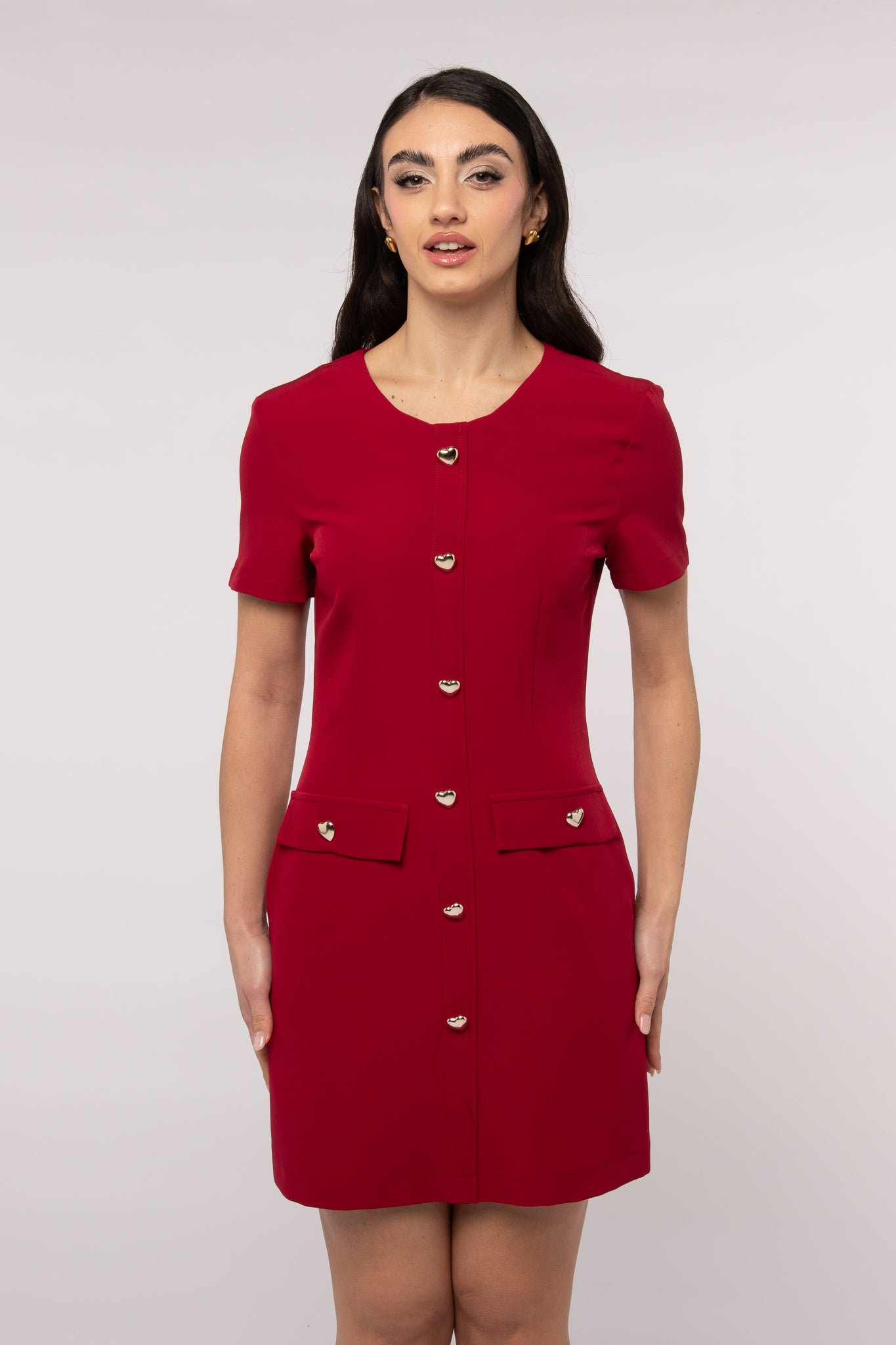 Abito ‘BOTTONI CUORE 3&33 ’ Rosso