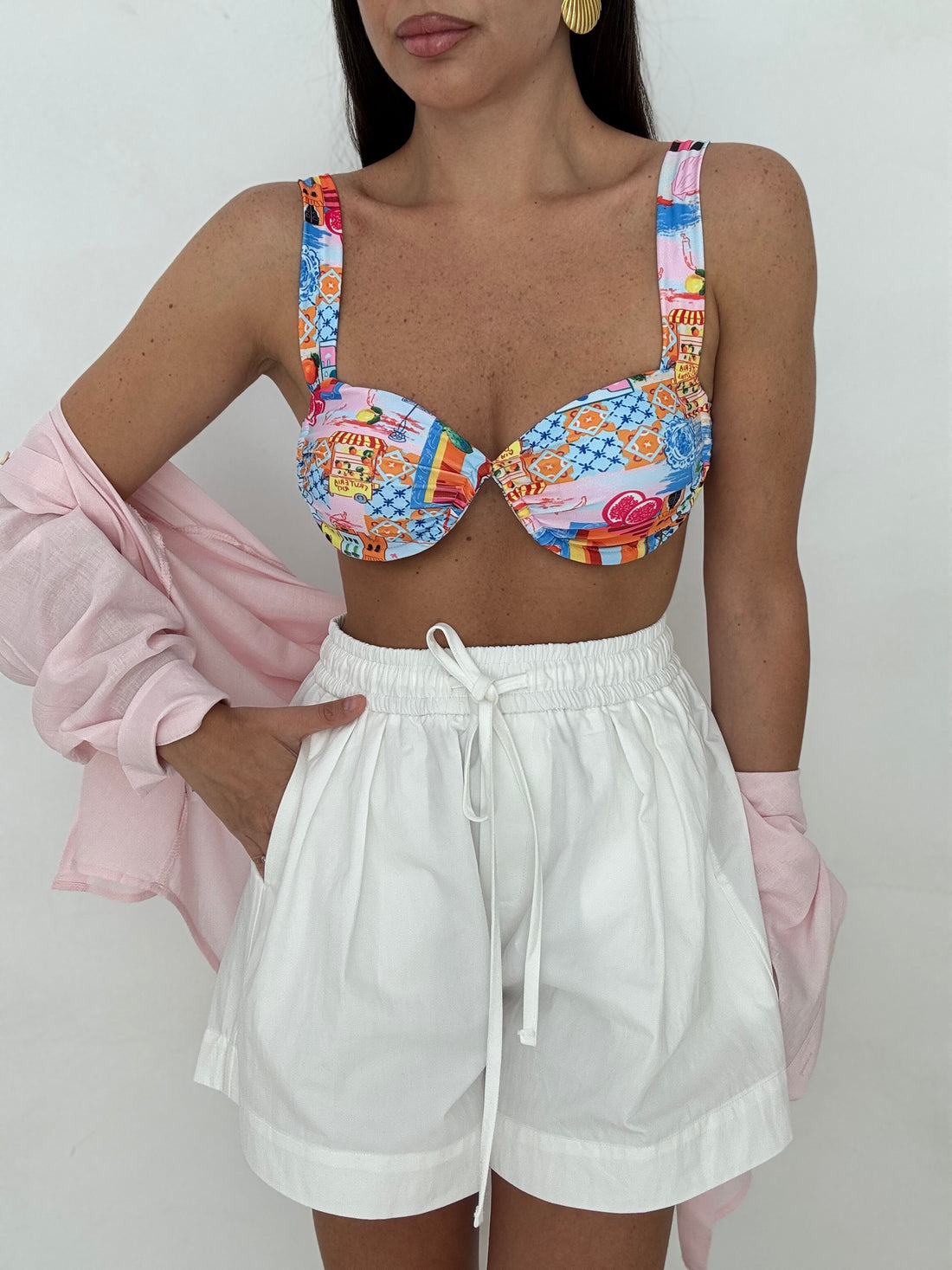 Pantaloncino ‘80%COTONE’ Bianco