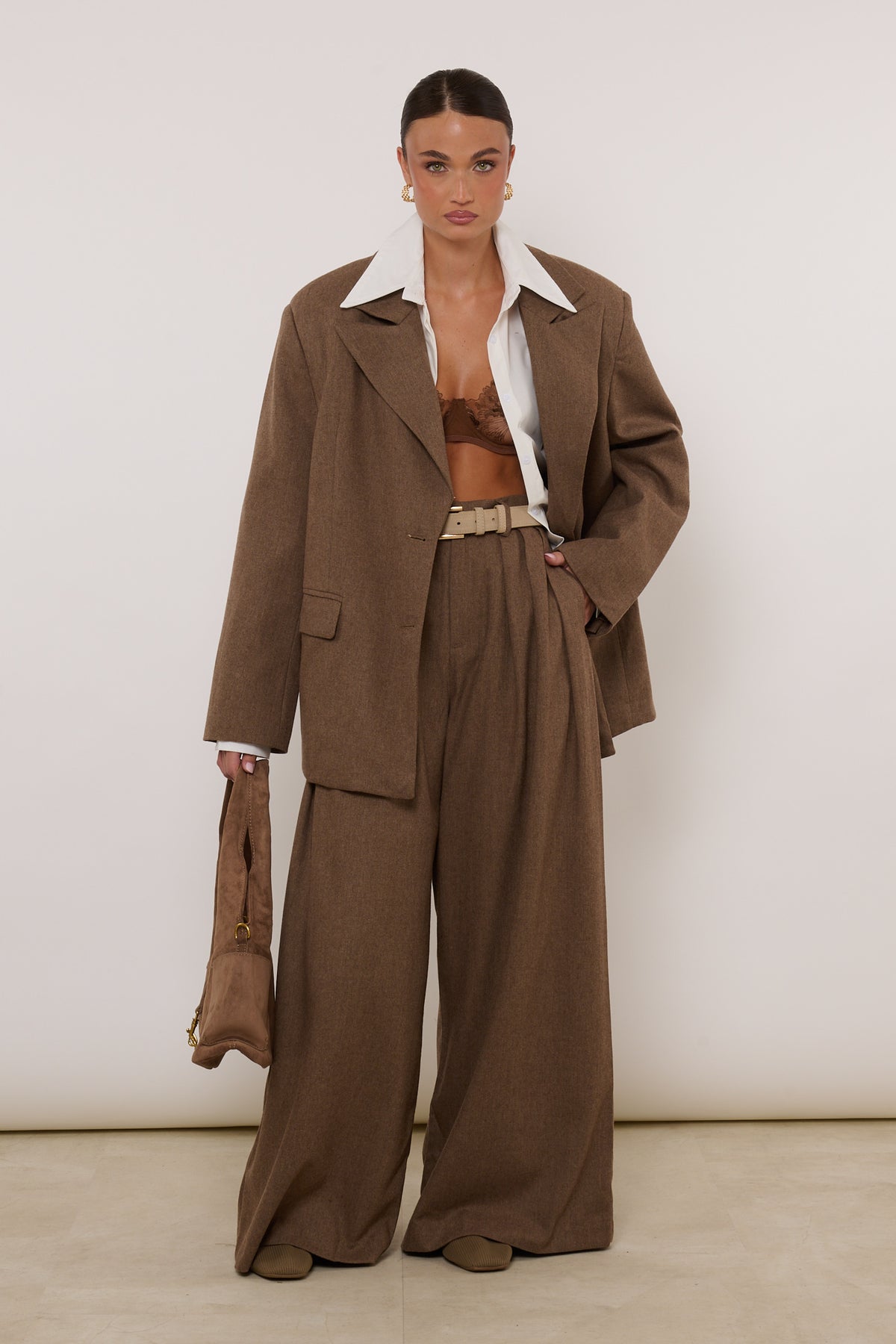 Tailleur ‘30% LANA’ Spigato Camel