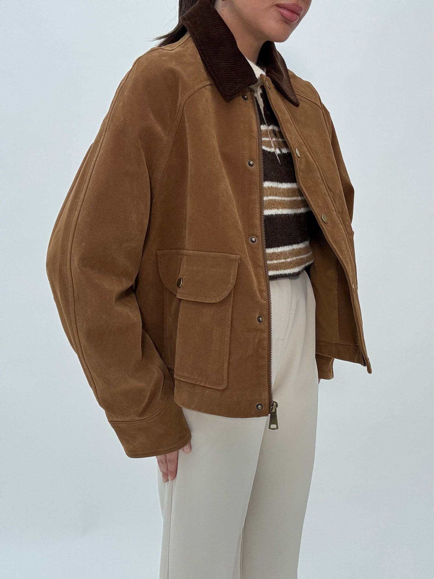 Giacca ‘ROYAL’ in Suede Camel