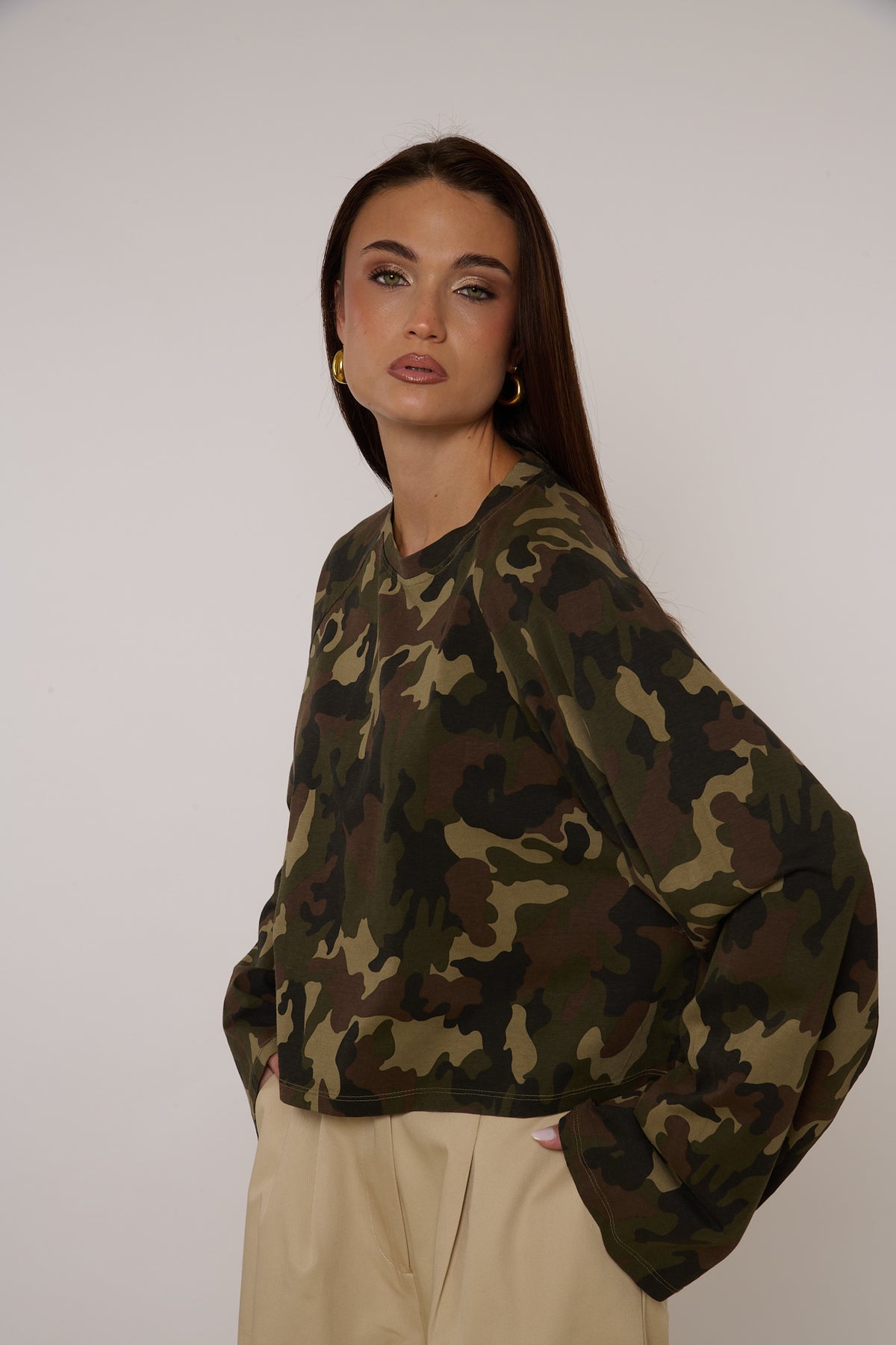 Maglia ‘CAMOUFLAGE’ Crop By Lumina