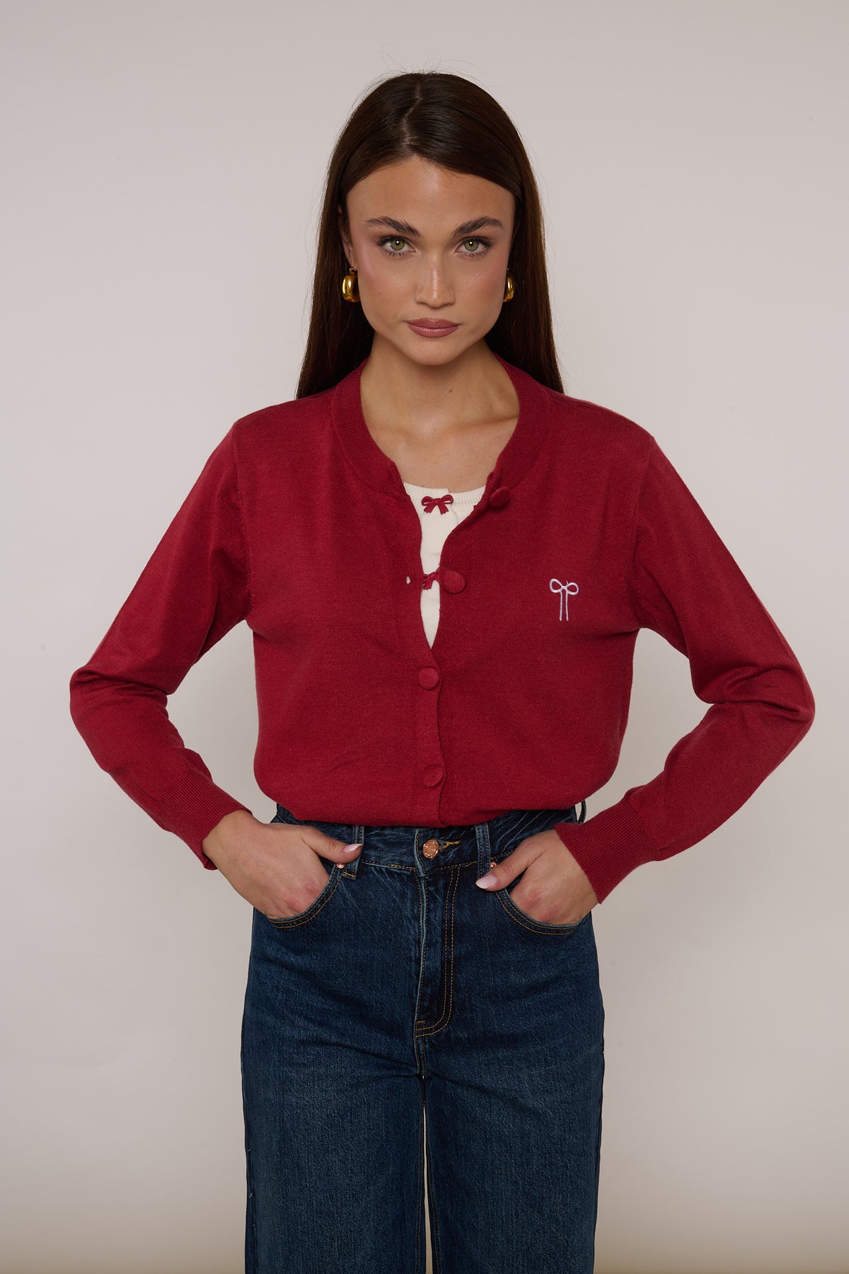 Cardigan ‘FIOCCHETTI’ Rosso