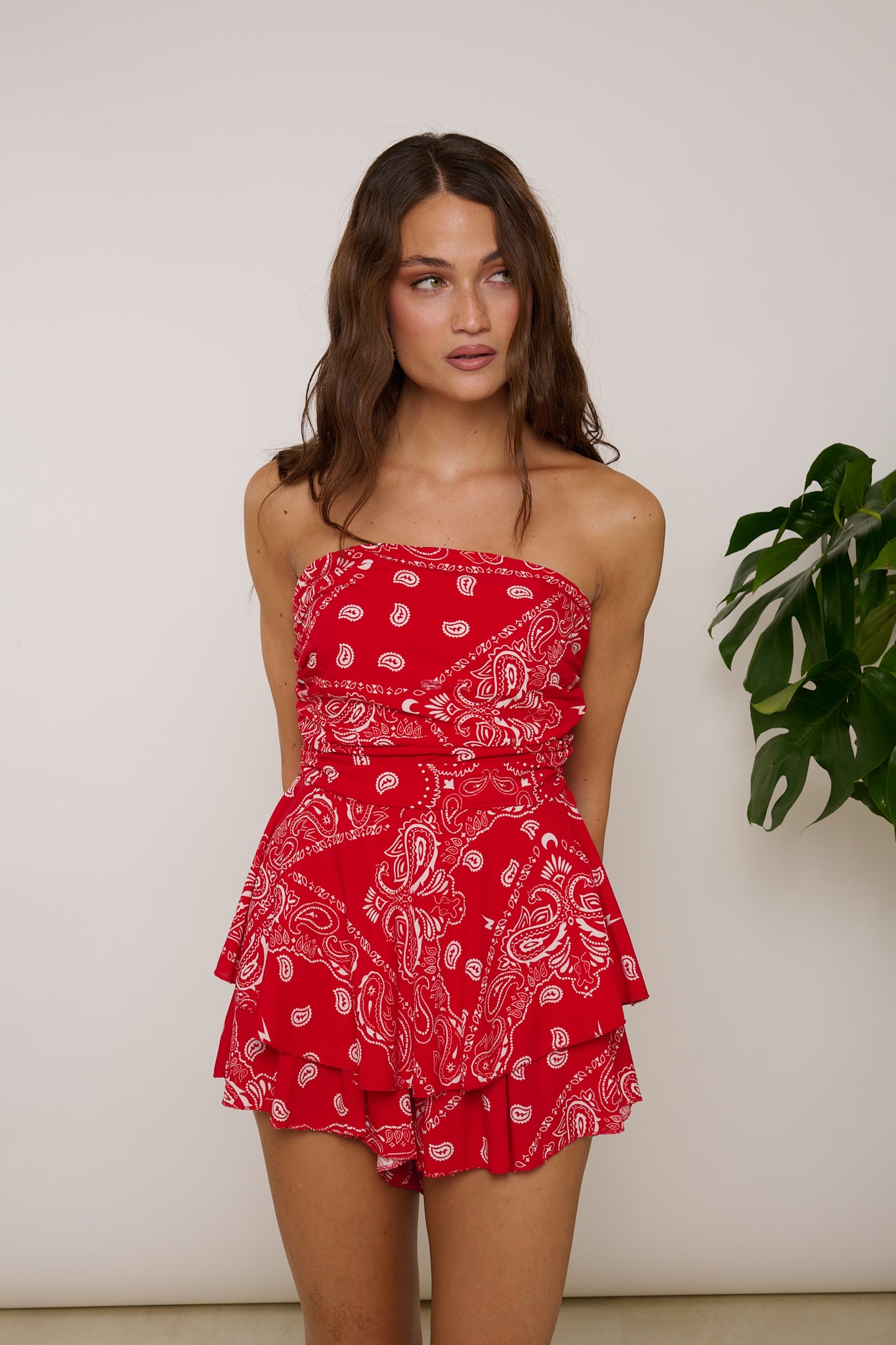 Coordinato ‘TOP+PANTALONCINO’ Fantasia Bandana Rosso