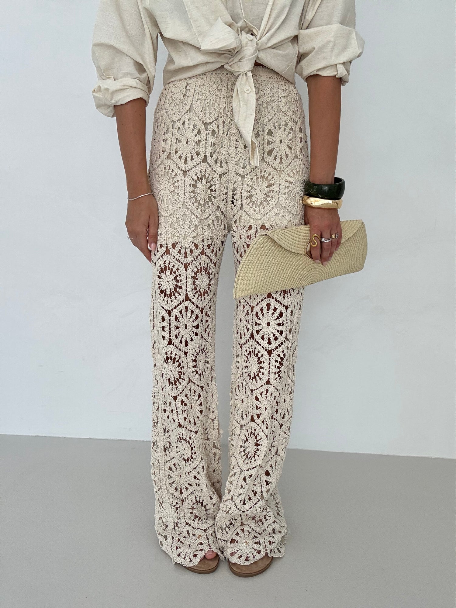 Pantalone ‘CROCHET’ Beige