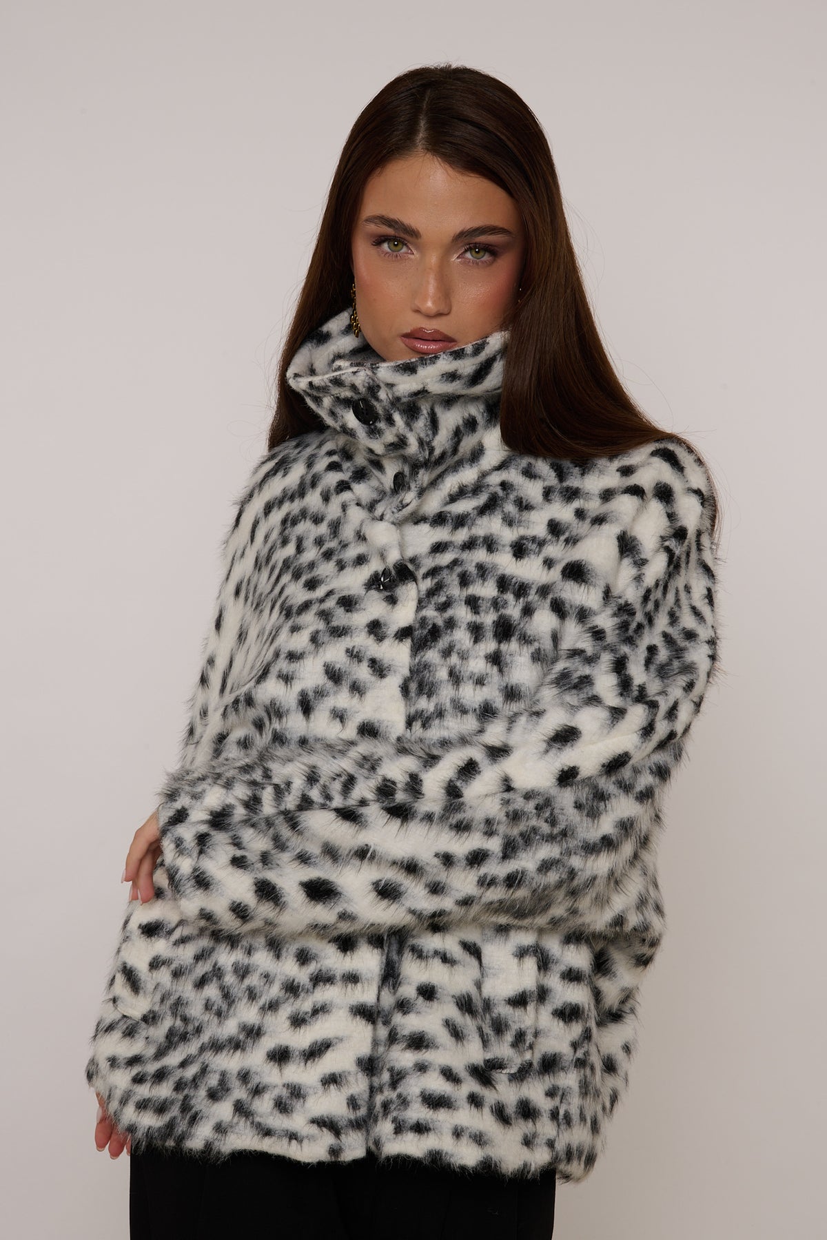 Bomber pelliccia  ‘BLACK AND WHITE’  By Lumina