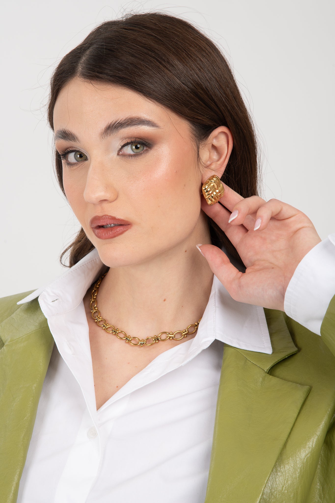 Orecchini ‘QUADRATO CON INTRECCIO ’ Oro