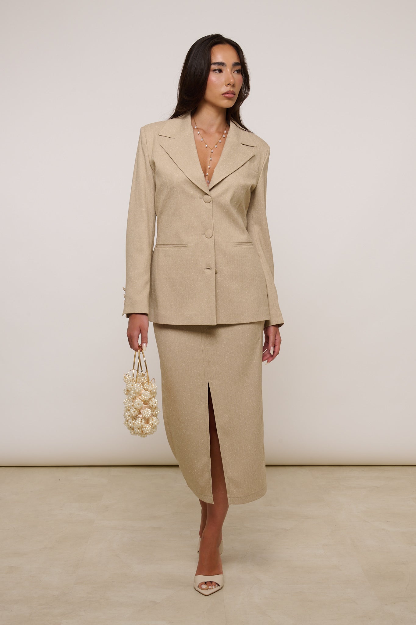 Coordinato ‘BLAZER+GONNA LONGUETTE’ ‘3&33’ Beige