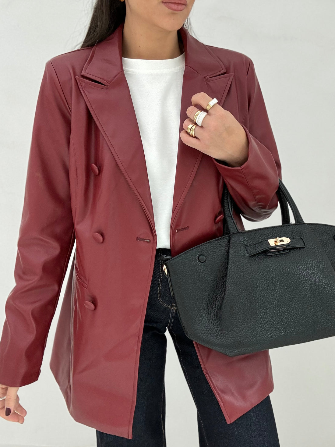 Blazer Ecopelle Bordeaux