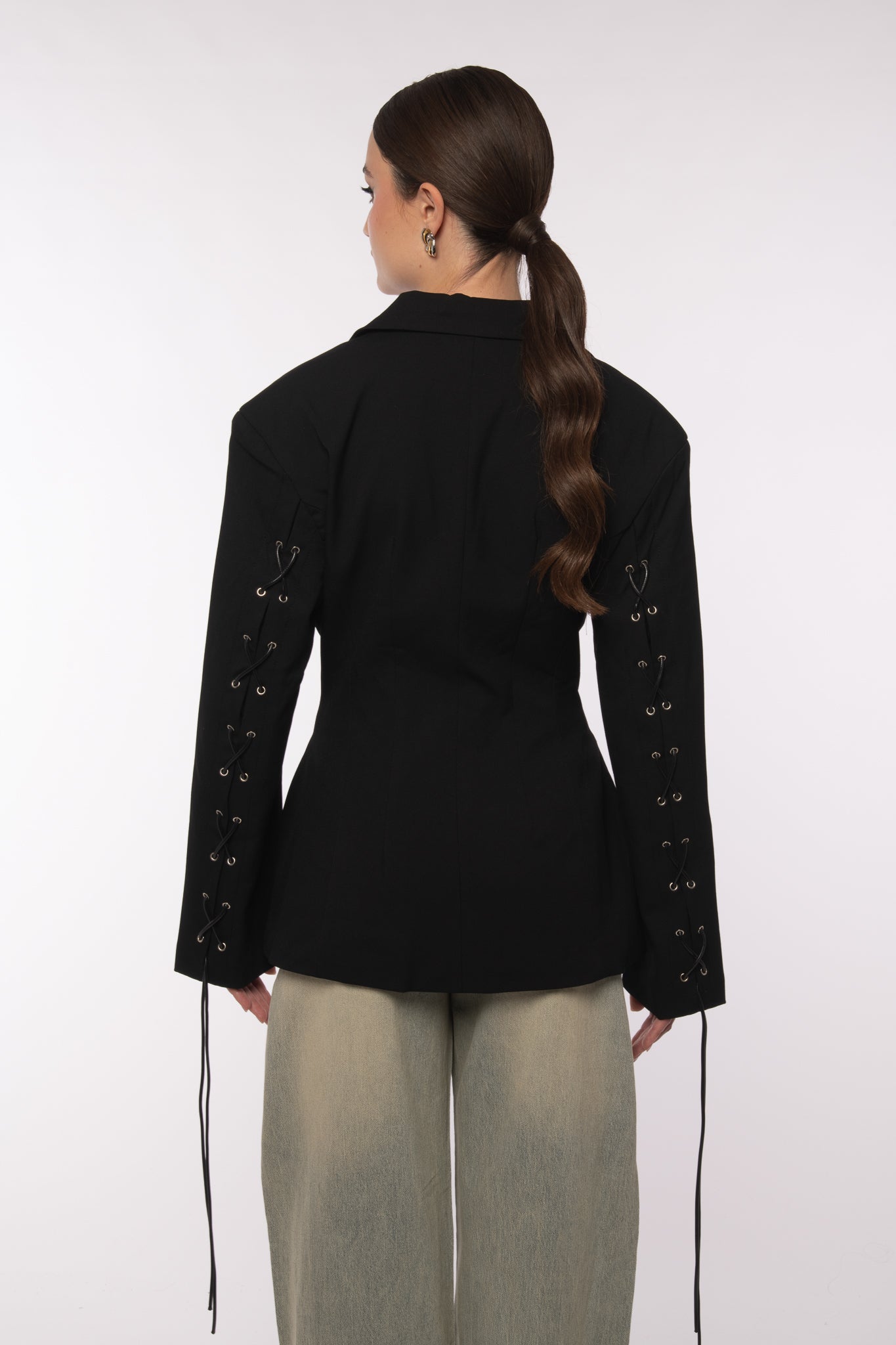Blazer ‘LA VIA’ con stringhe Nero
