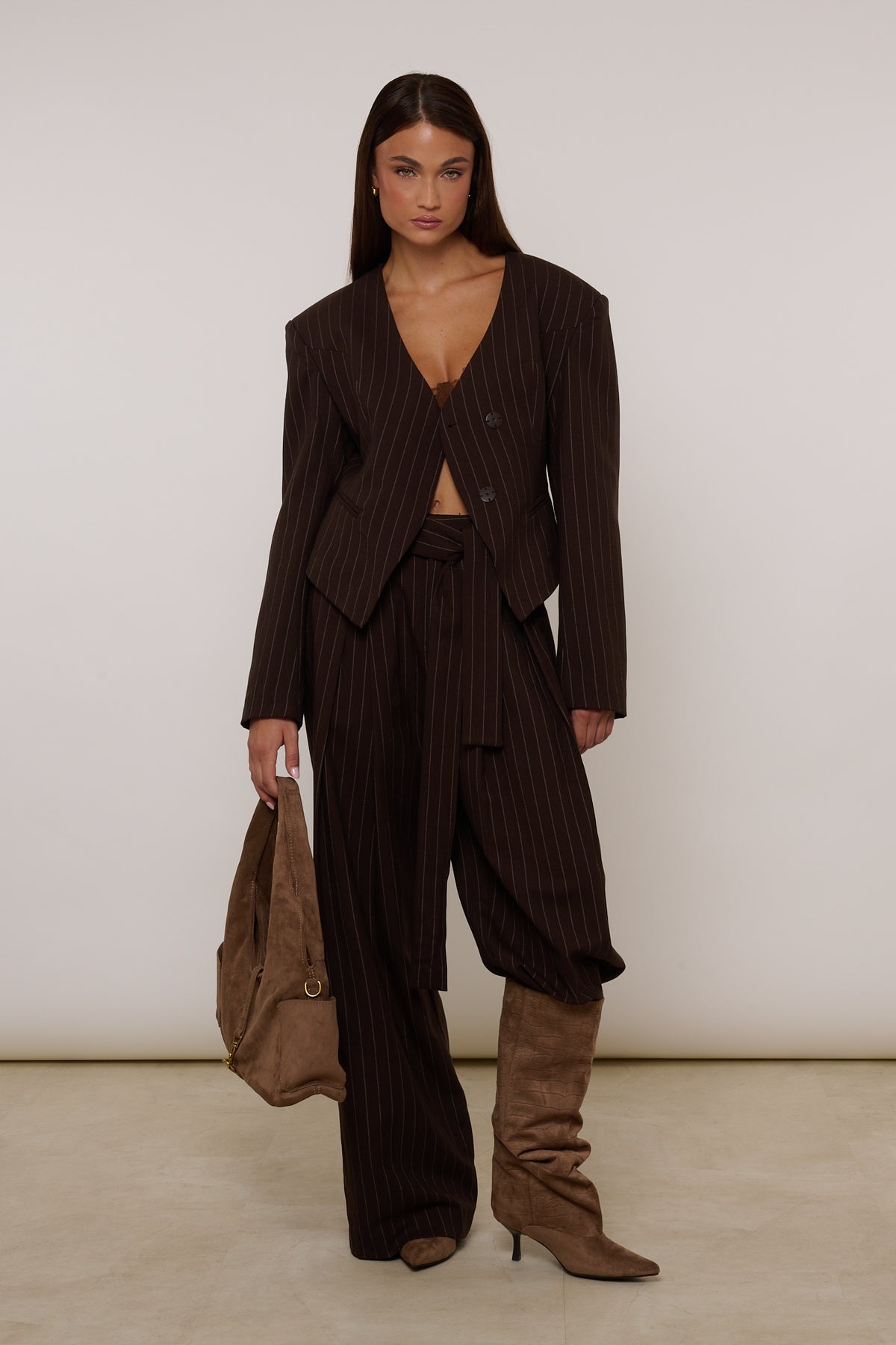 Pantalone ‘BY LUMINA’ Righe Cacao
