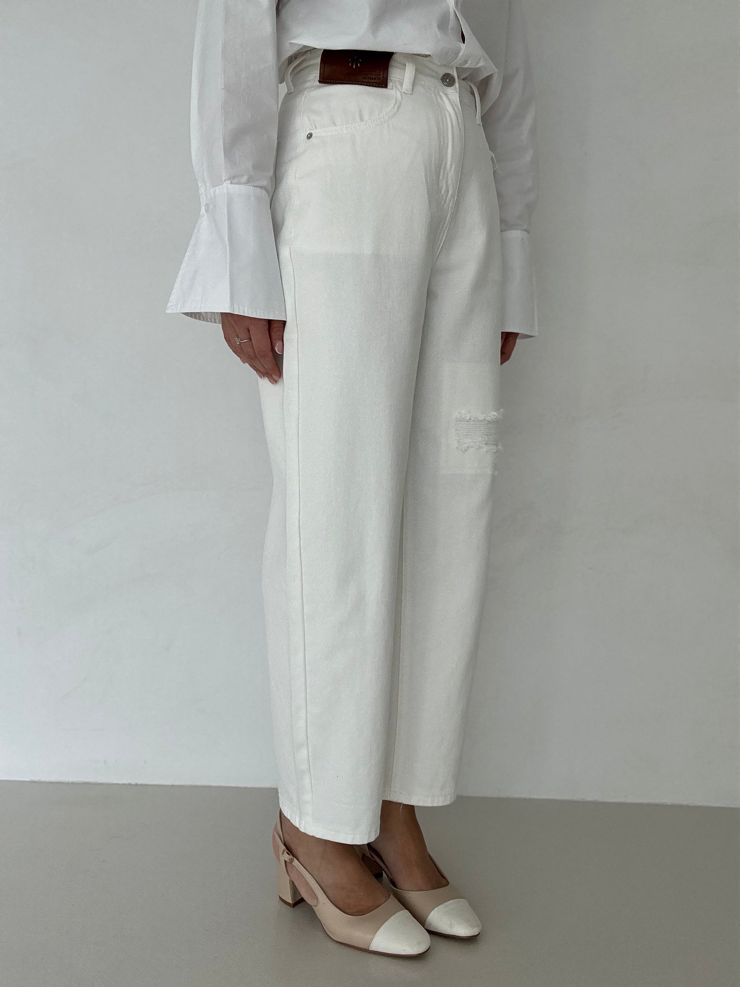 Jeans ‘BEE’ gamba dritta Bianco