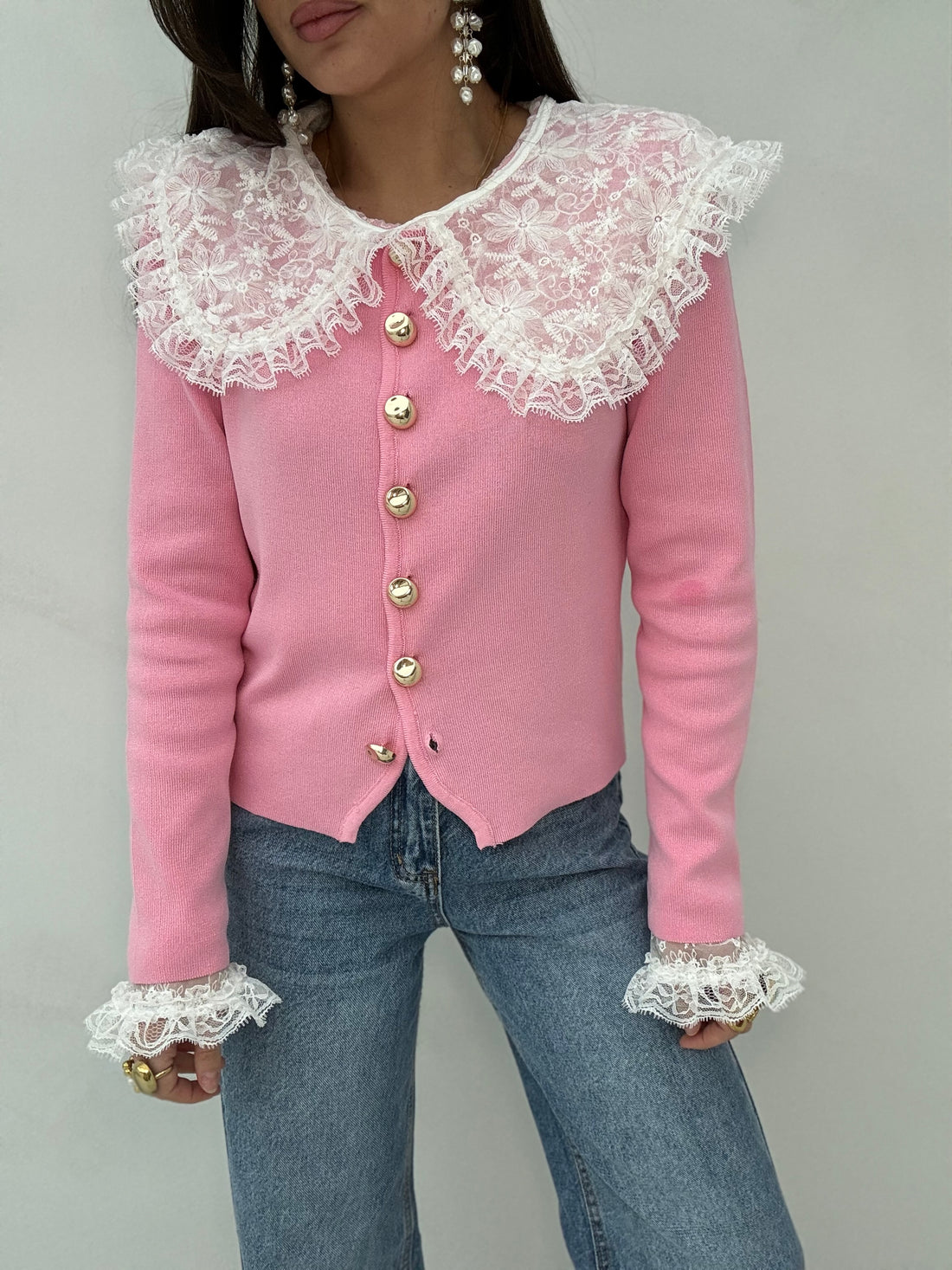 Cardigan ‘BOTTONI ORO’ Rosa