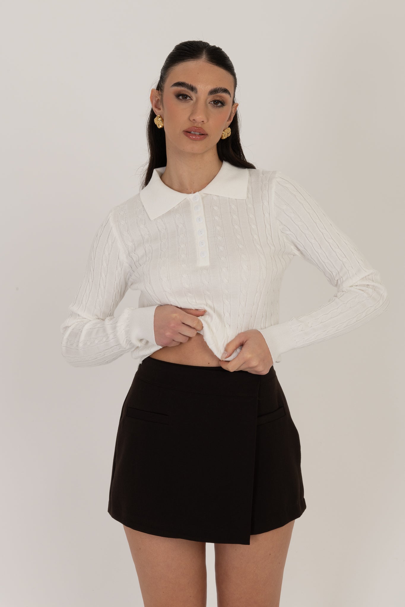 Maglia/Polo ‘TRECCE’ Bianca