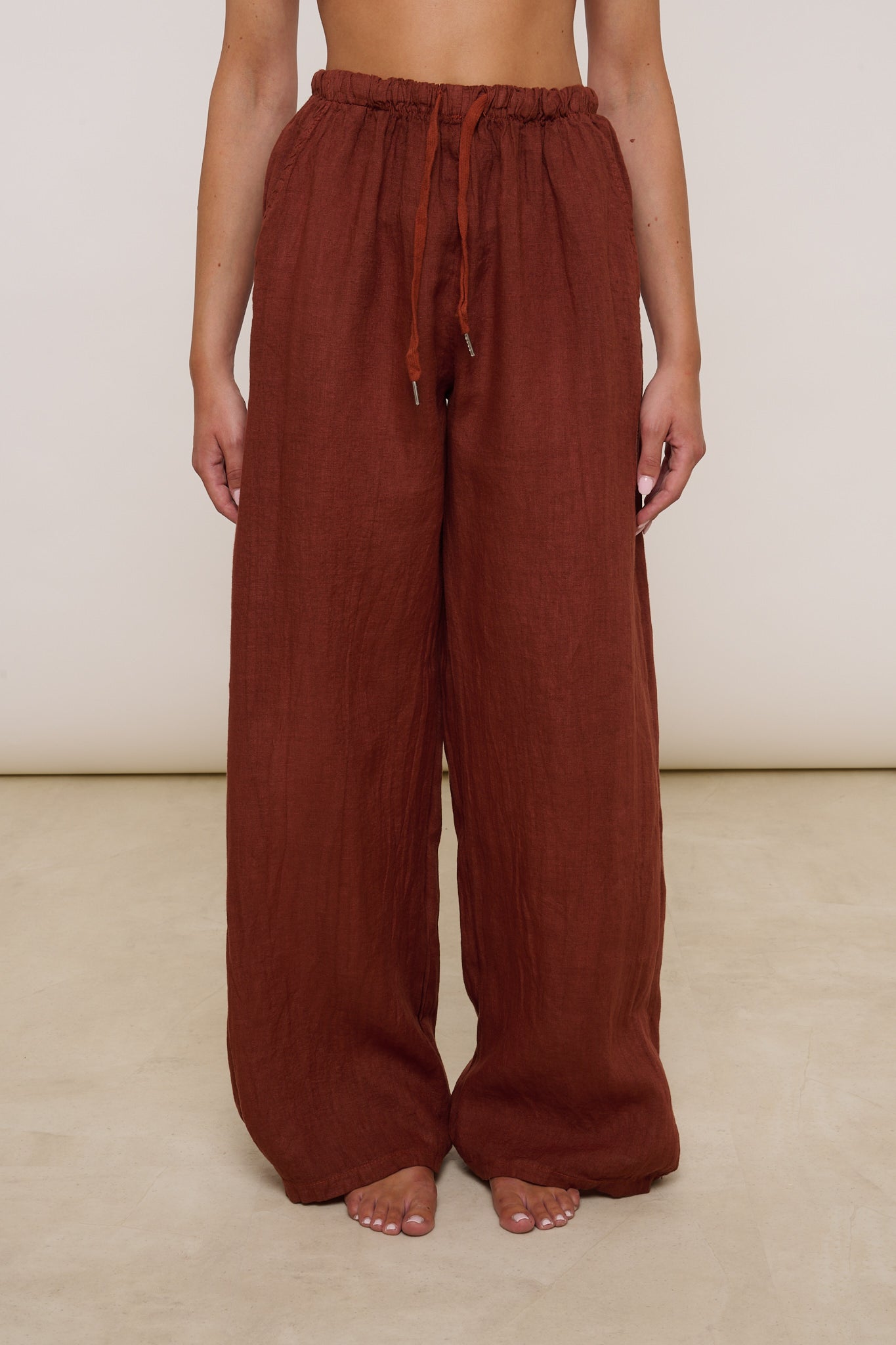 Pantalone ‘100% LINO’ Rame