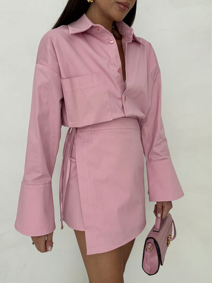 Camicia Crop ‘3&amp;33’ Rosa