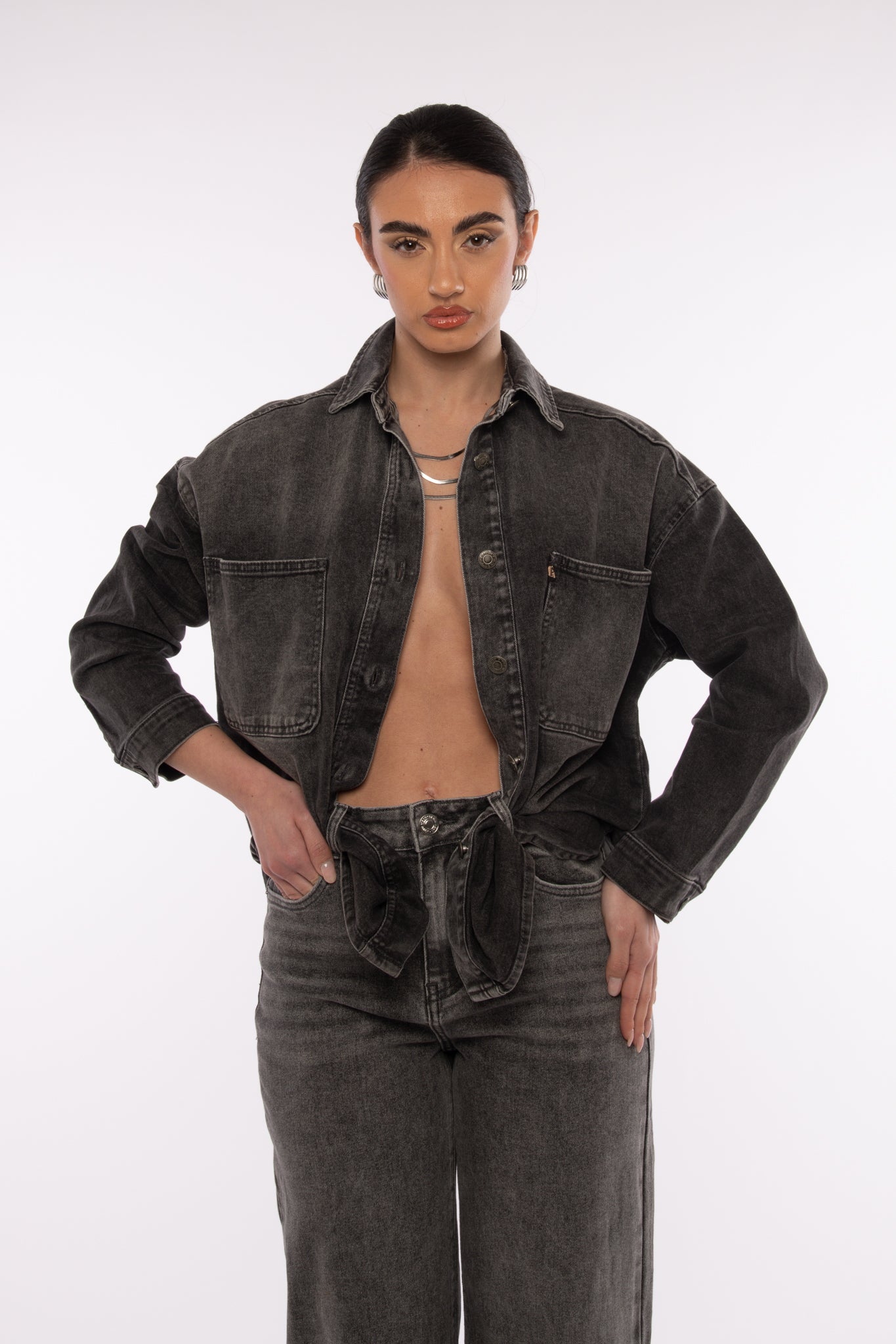 Camicia Denim Grigio