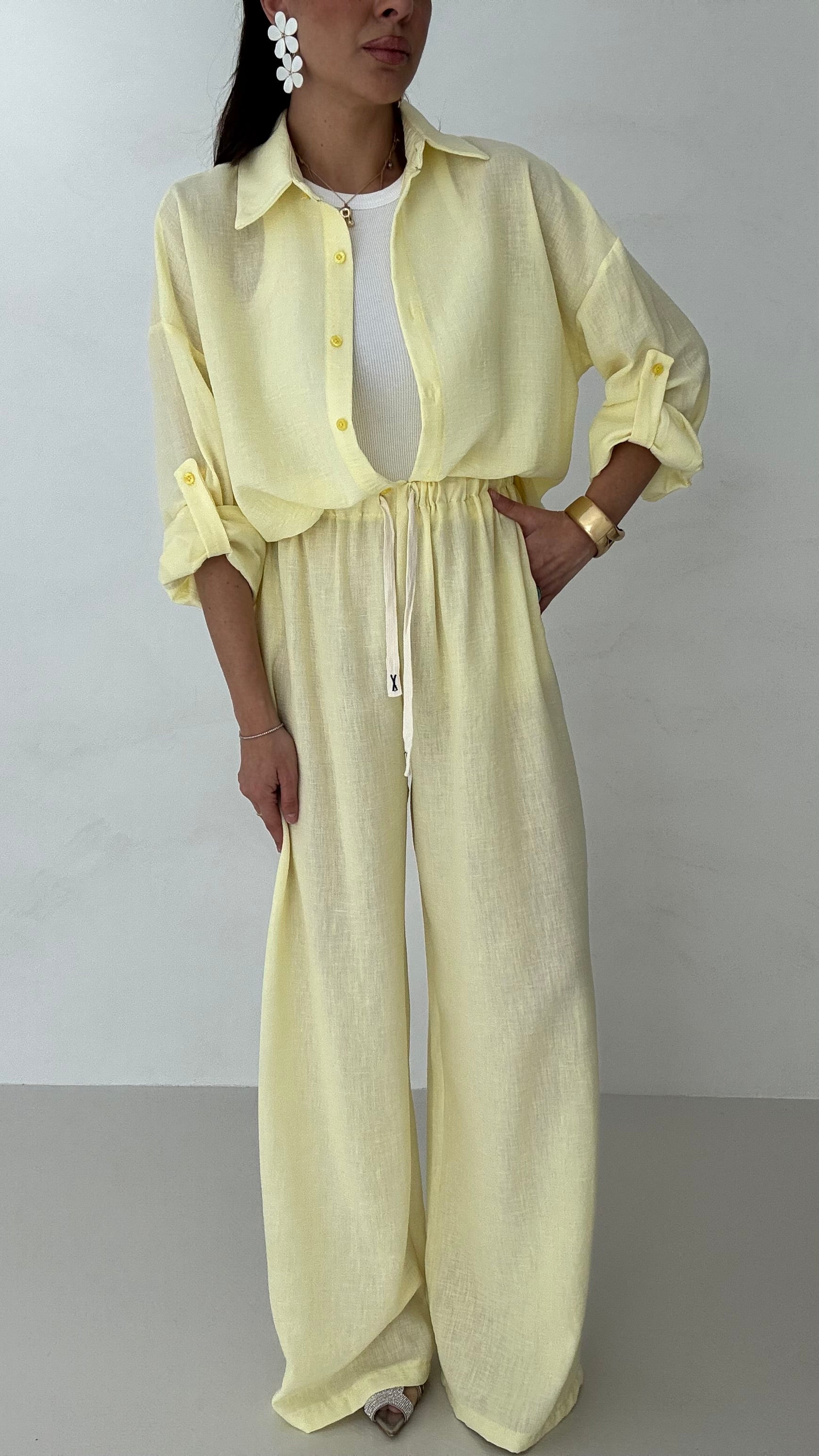 Coordinato ‘EVA’ simil lino Giallo