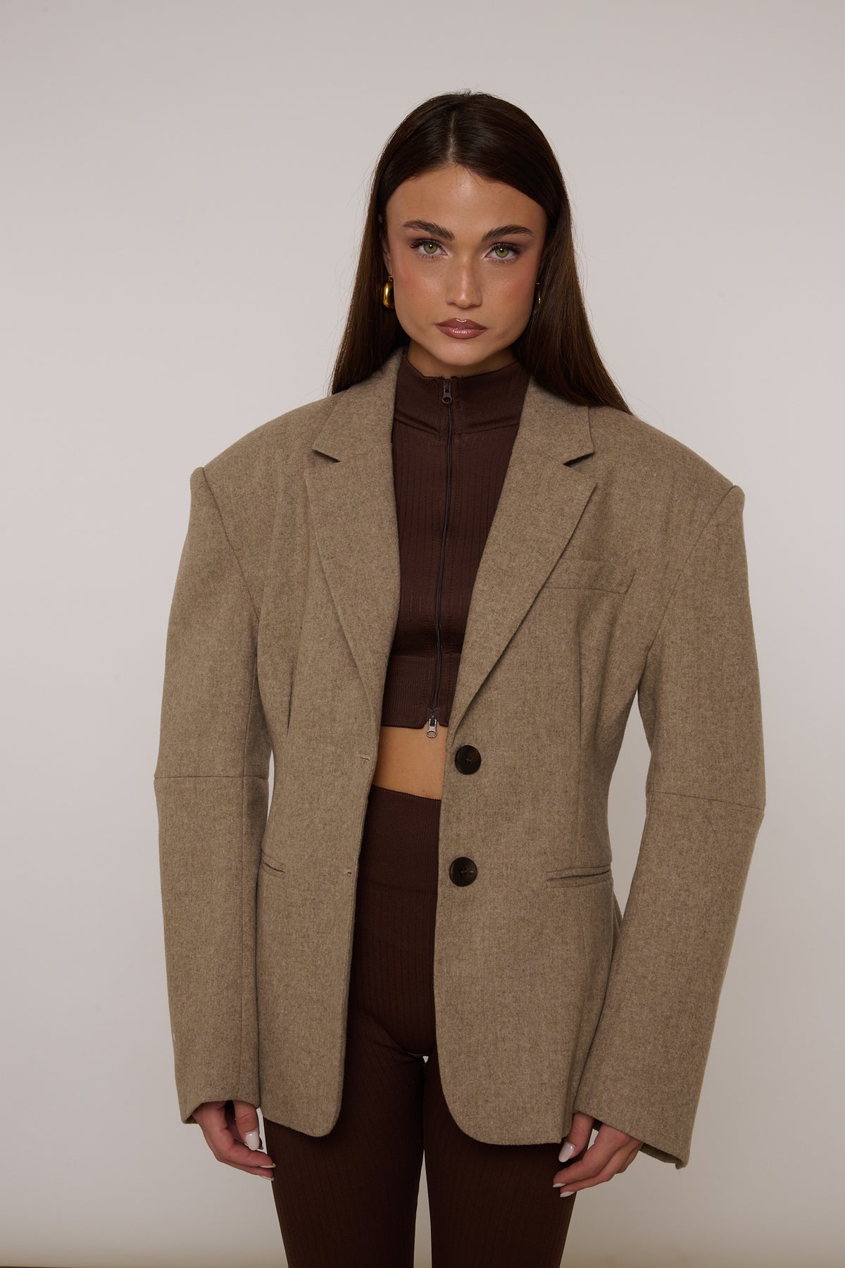 Blazer ‘MAXI SPALLINA’ 35% LANA By Lumina Fango