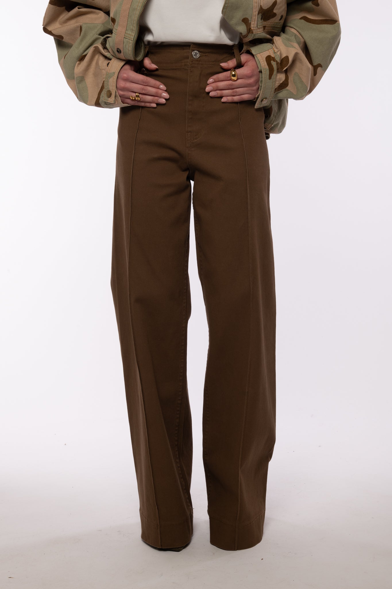 Jeans ‘CUCITURA CENTRALE’ Cacao Chiaro
