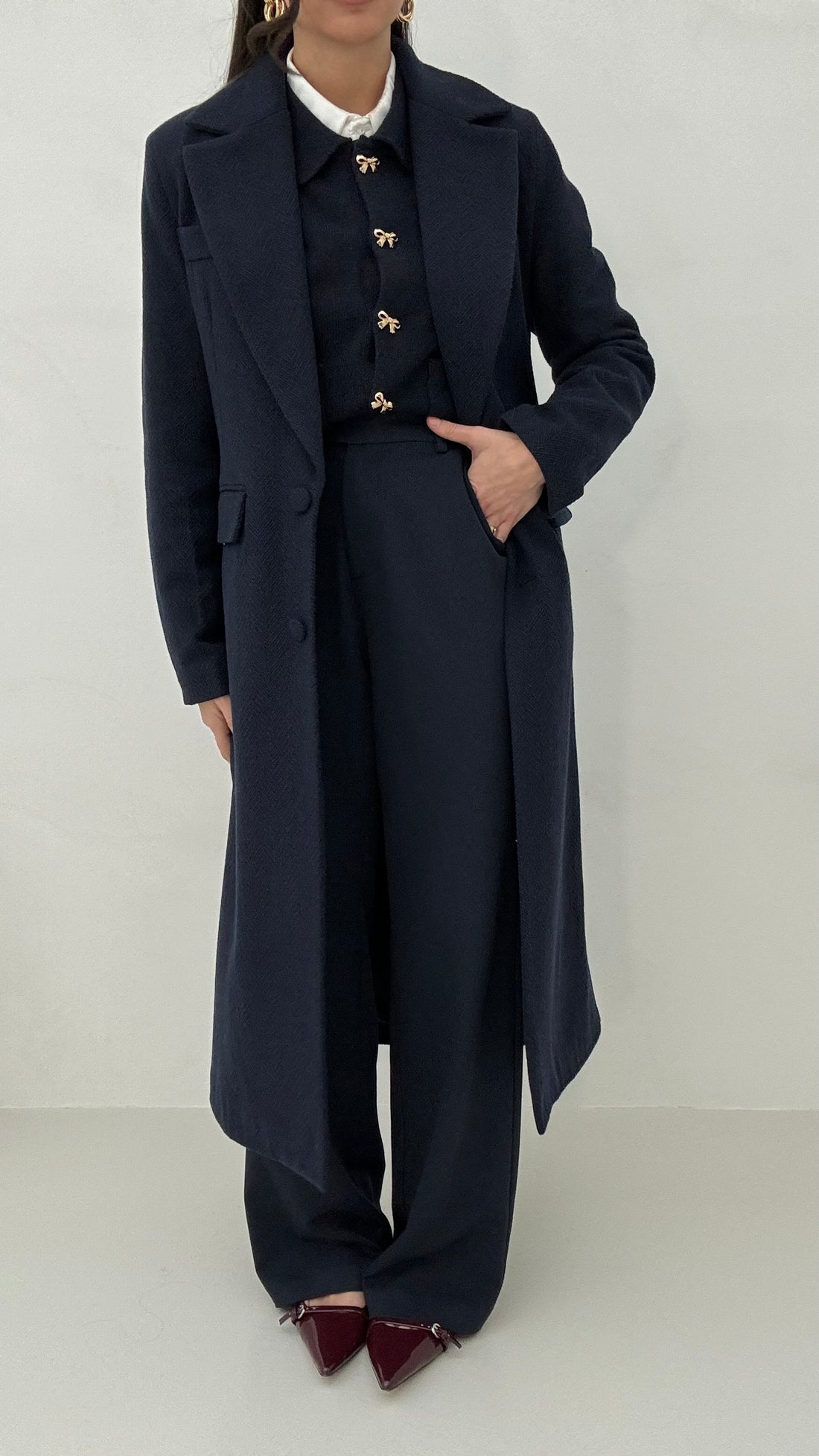 Cappotto ‘ODETTE 3&amp;33 COLLECTION’ spigato Blu Notte