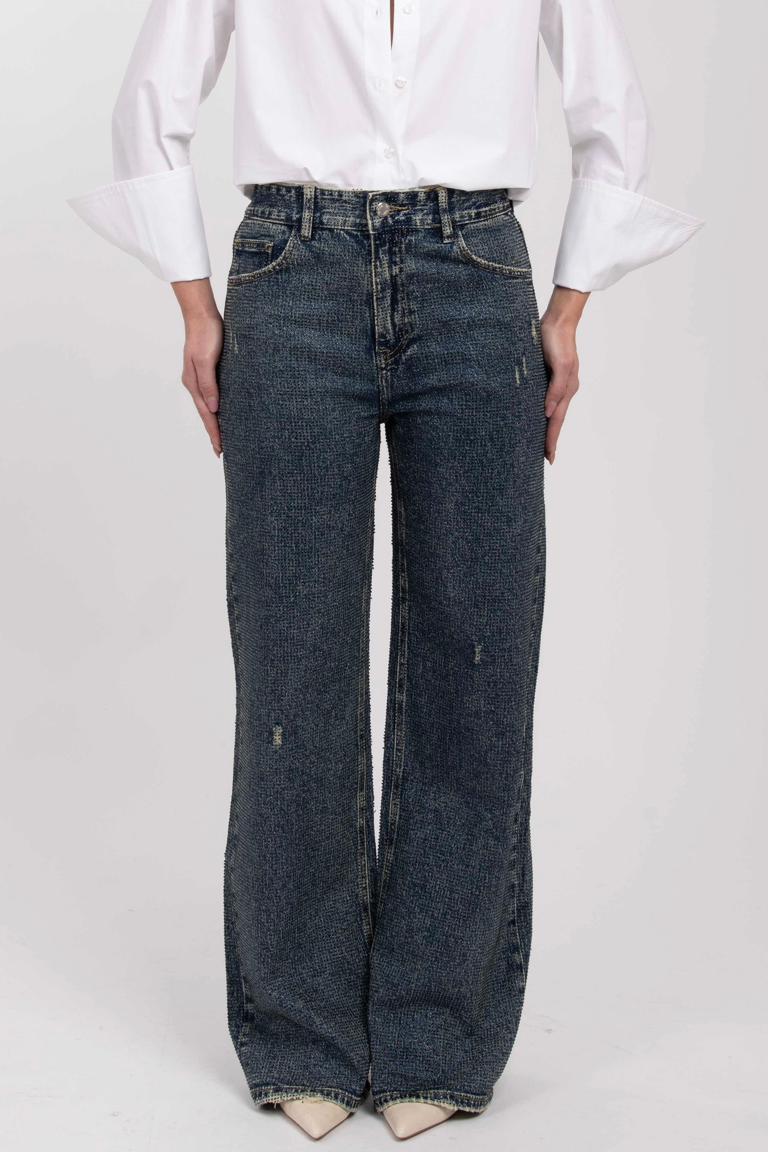 Jeans ‘TOTAL STRASS’ Denim Scuro