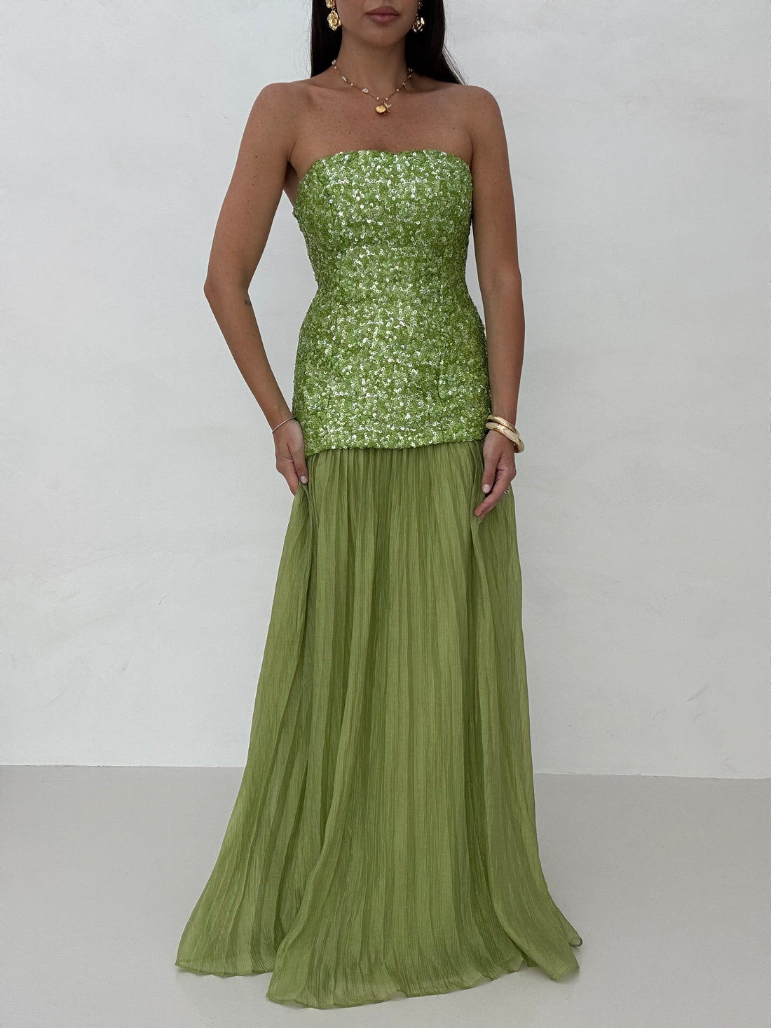 Abito ‘LADY’ paillettes Verde