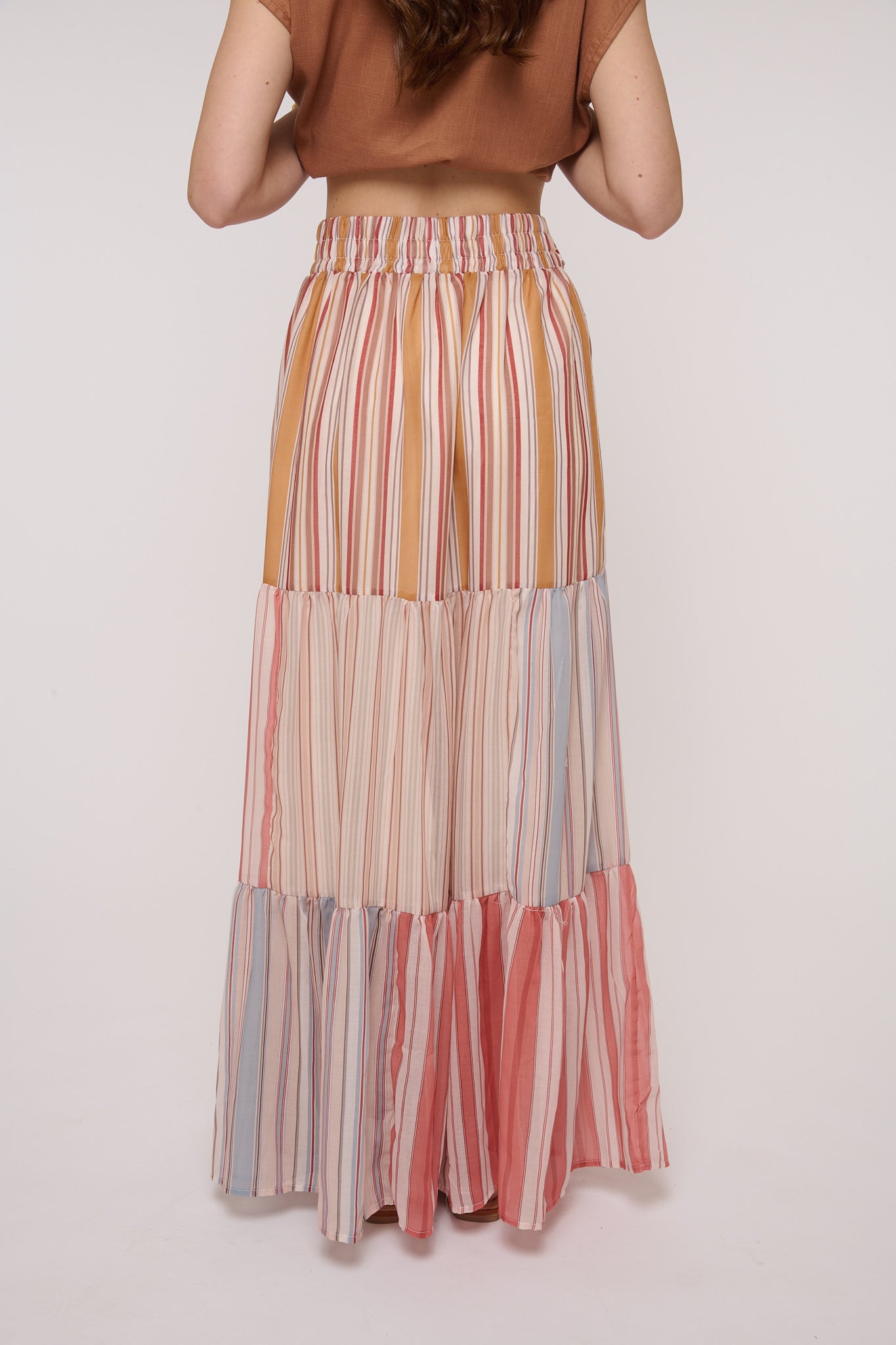 Gonna longuette ‘RIGHE’ Multicolor