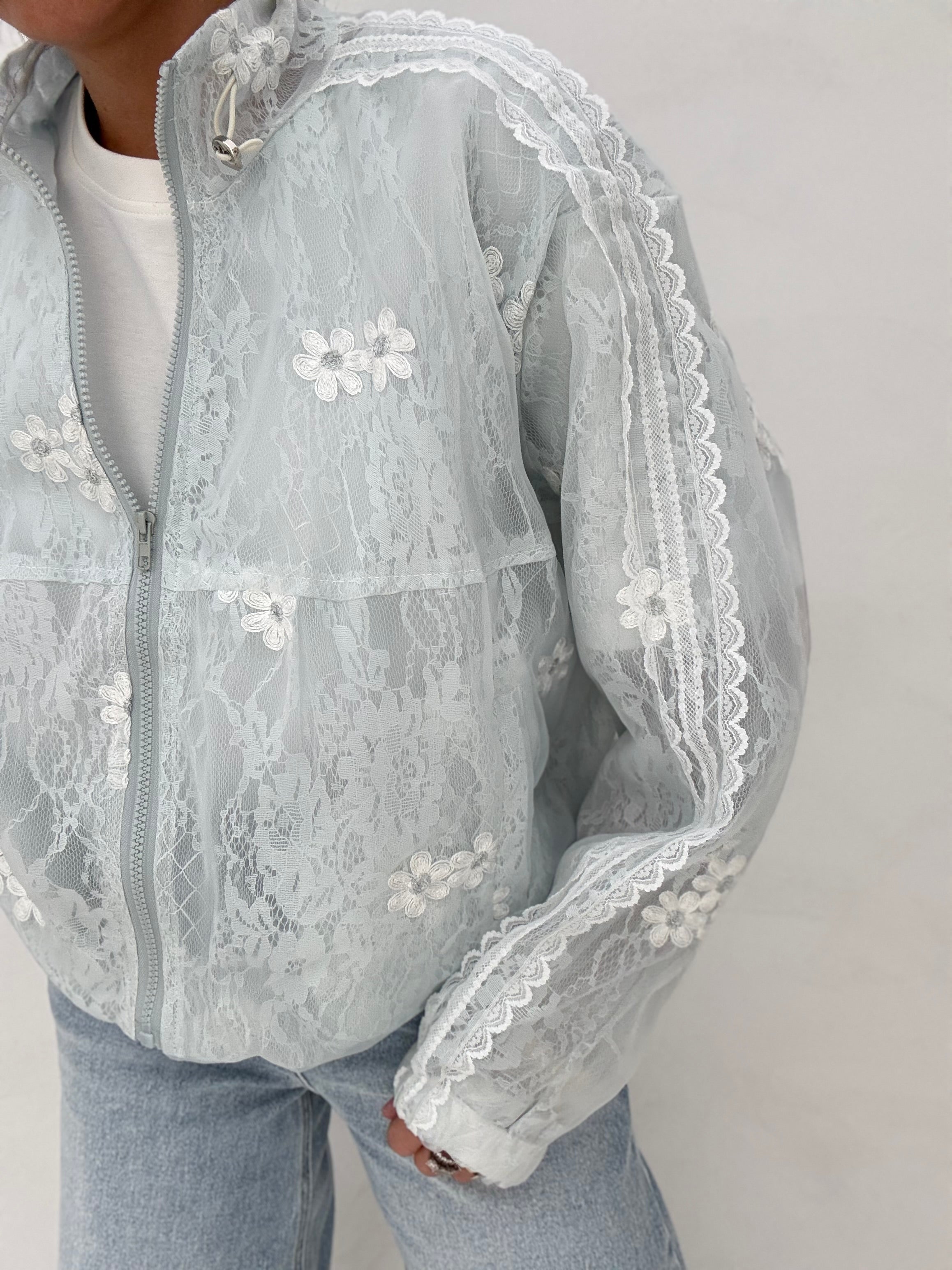Giacca ‘BANDE IN PIZZO’ Azzurro
