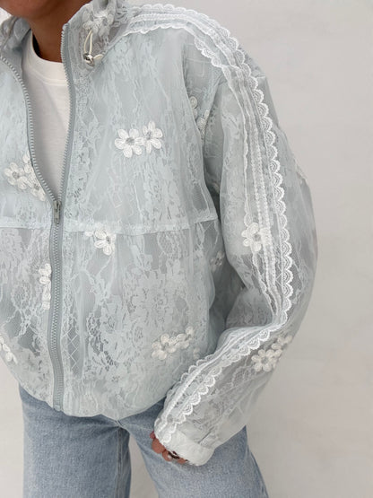 Giacca ‘BANDE IN PIZZO’ Azzurro