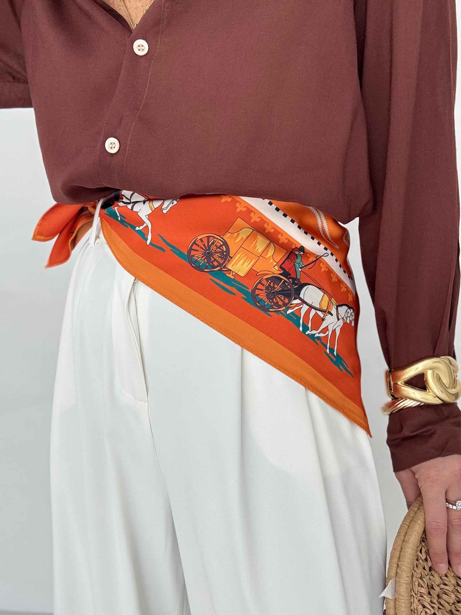 Foulard ‘FANTASIA CAVALLI’ Arancio