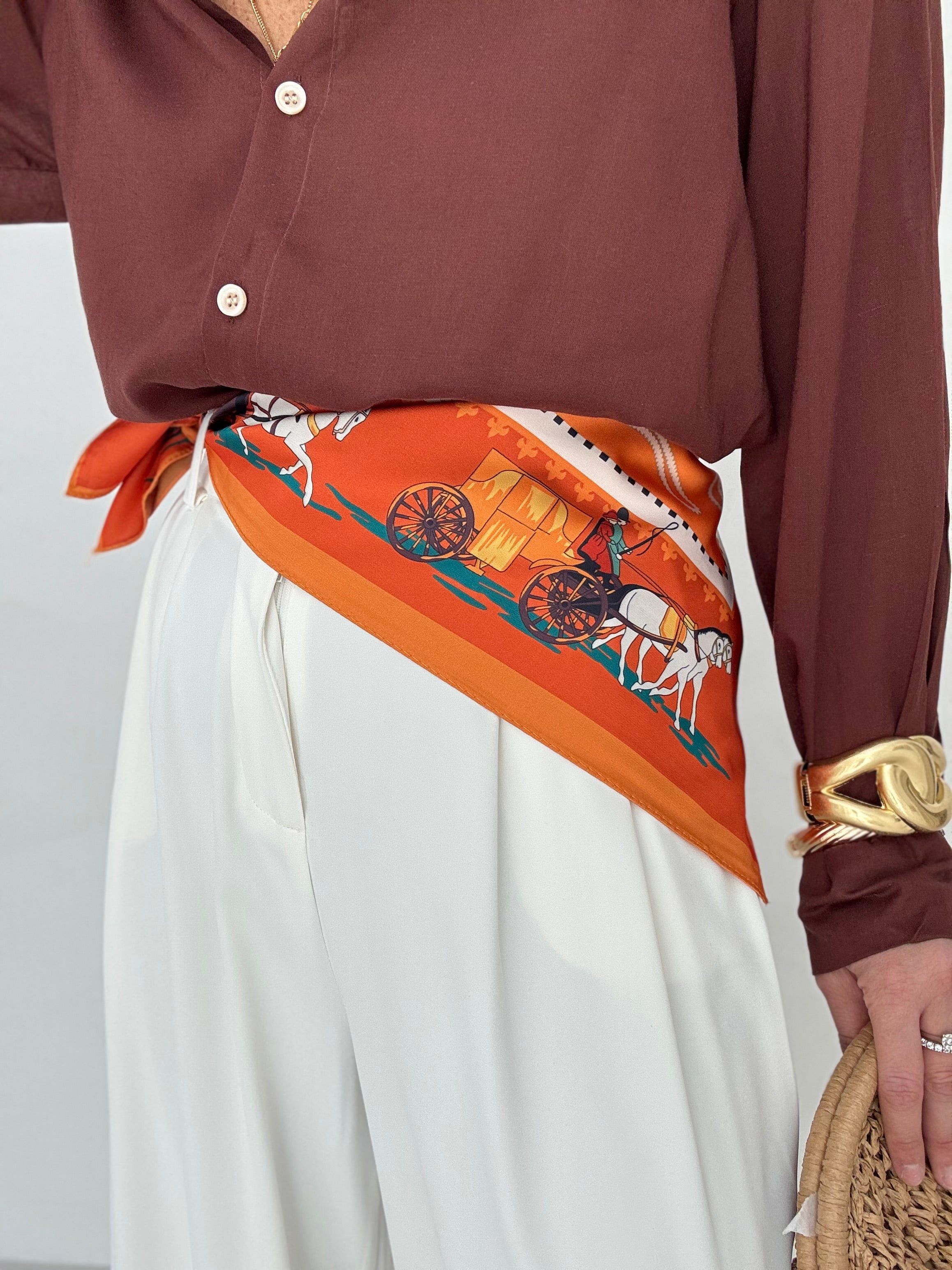 Foulard ‘FANTASIA CAVALLI’ Arancio