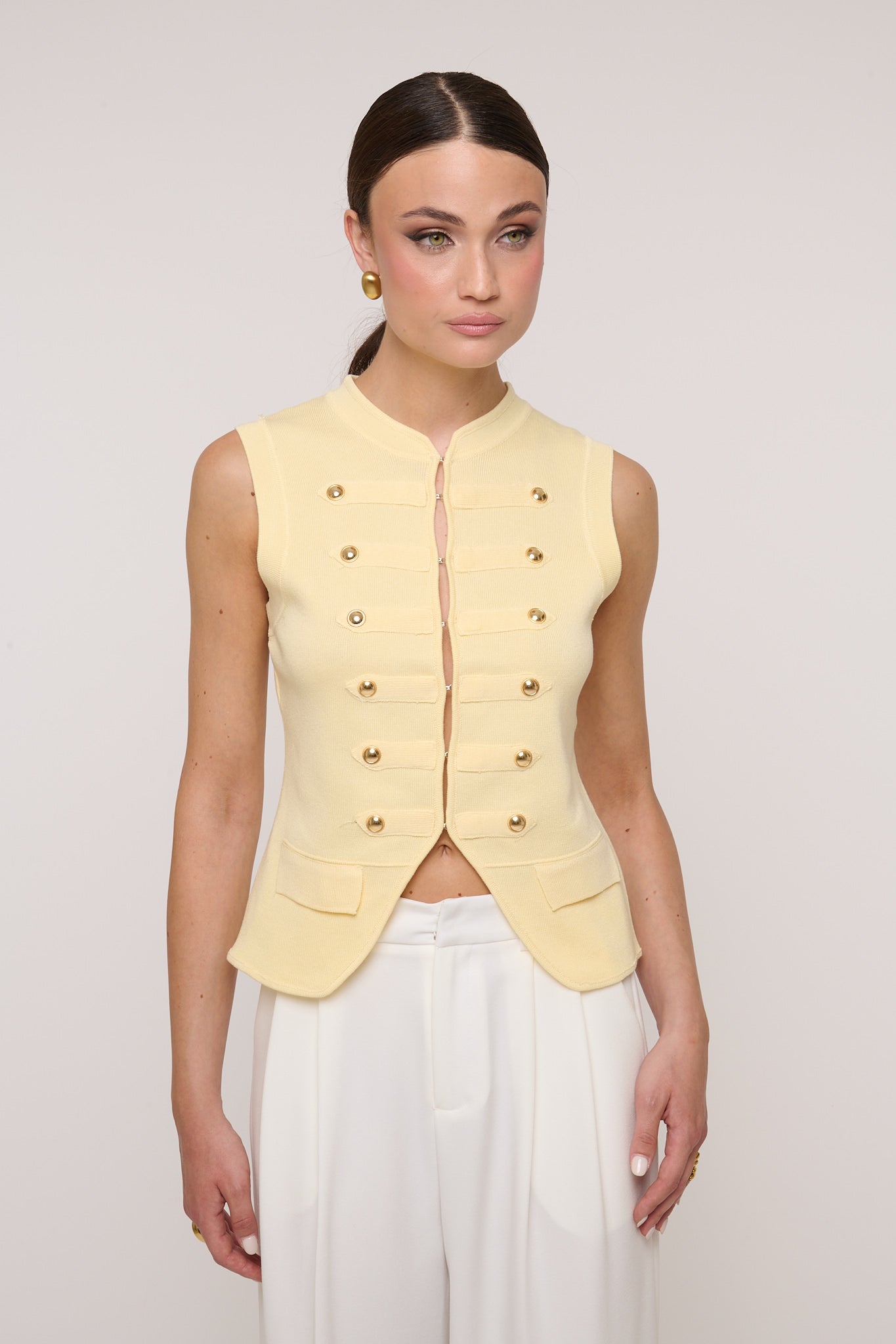 Gilet ‘IN FILO’ con Alamari Giallo