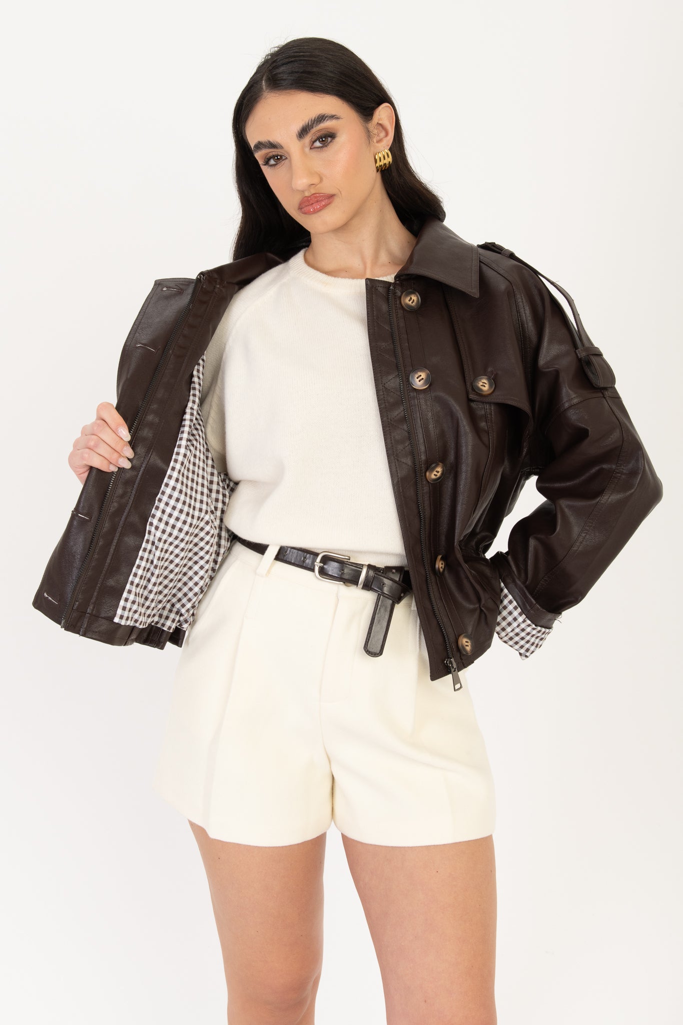 Pantaloncino ‘TESSUTO CAPPOTTO’ Panna