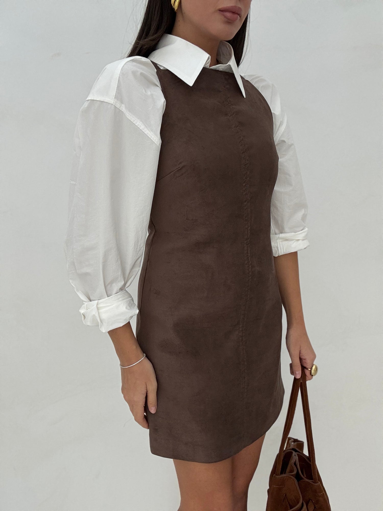 Abito ‘BASIC’ in Suede Cacao
