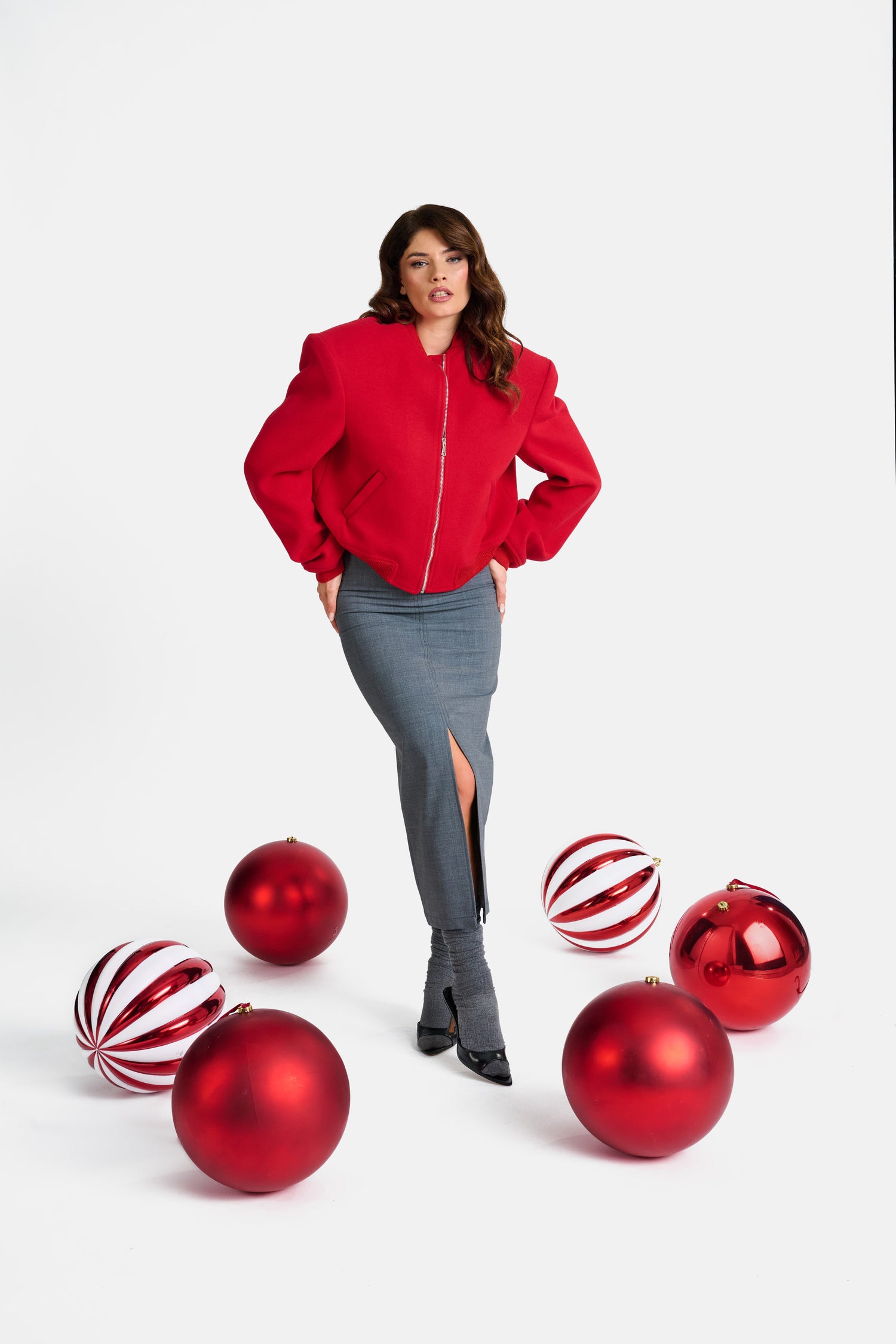 Gonna longuette ‘52% LANA 3&33’ Grigia