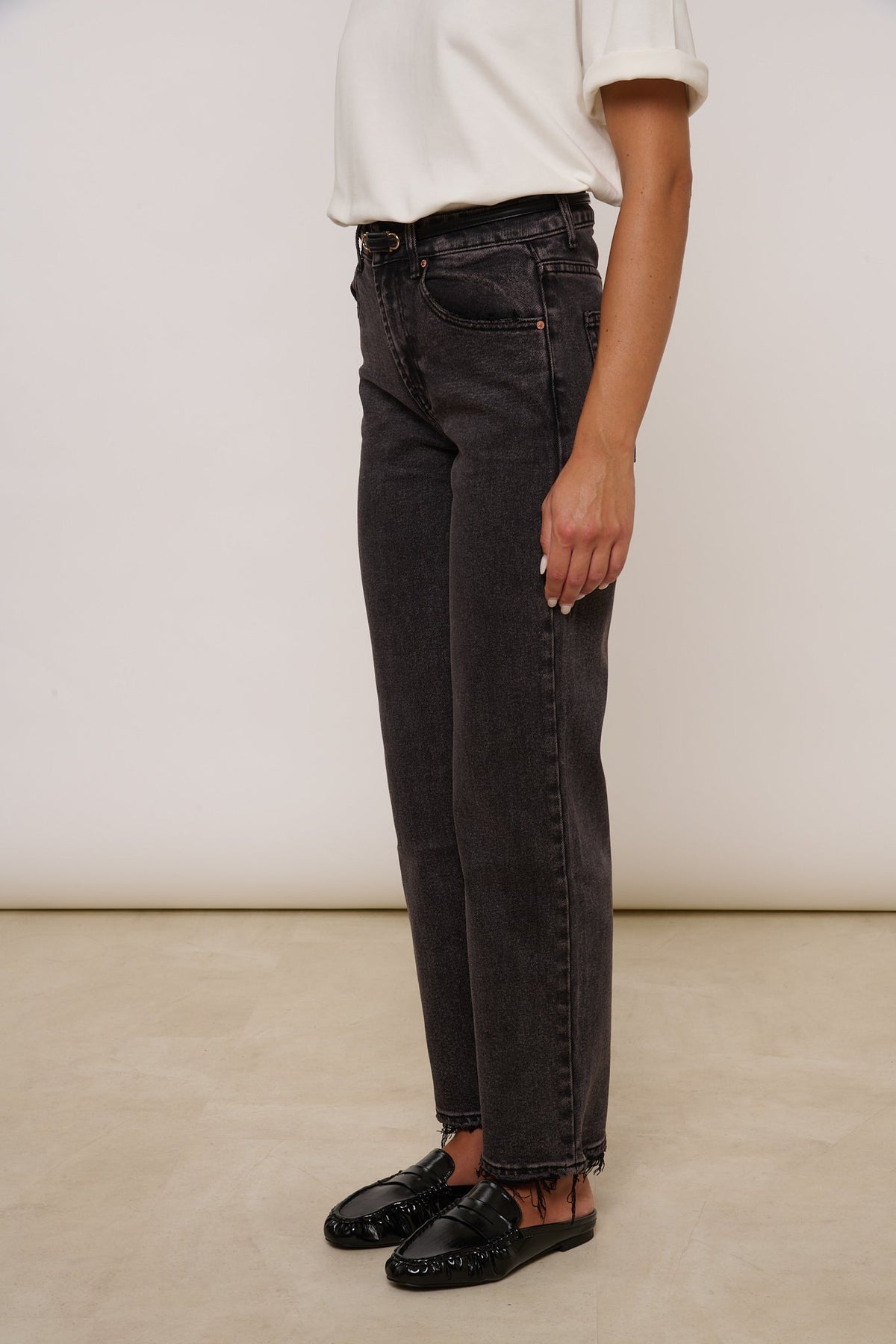 Jeans ‘GAMBA DRITTA’ Nero Slavato