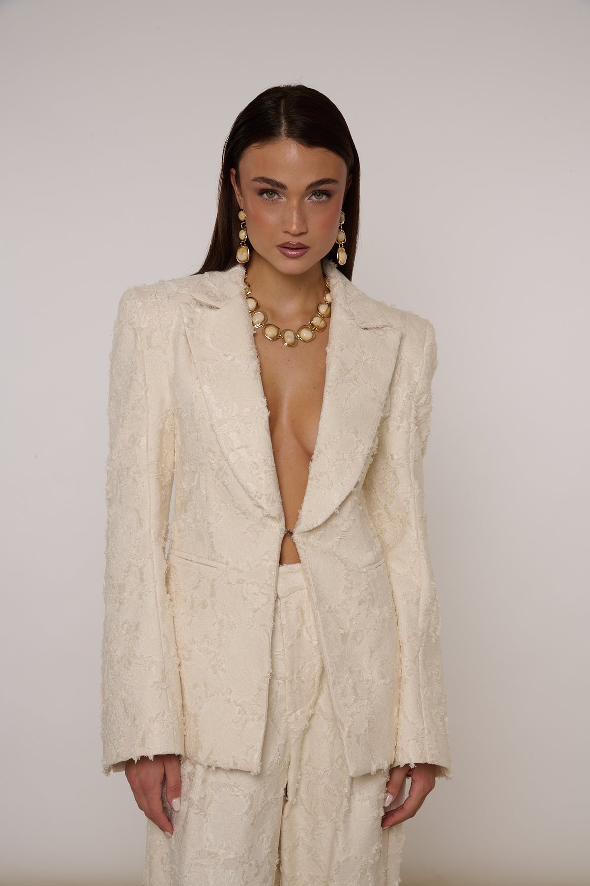 Blazer ‘EFFETTO SFRANGIATO’ By Lumina Panna