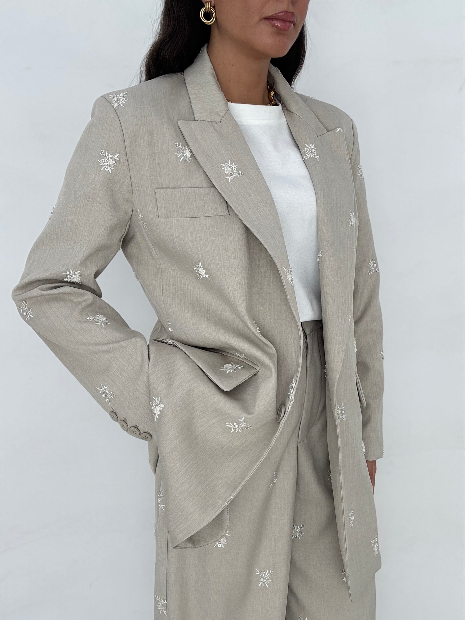 Blazer FIORI IN STRASS ‘BY LUMINA’ Fango