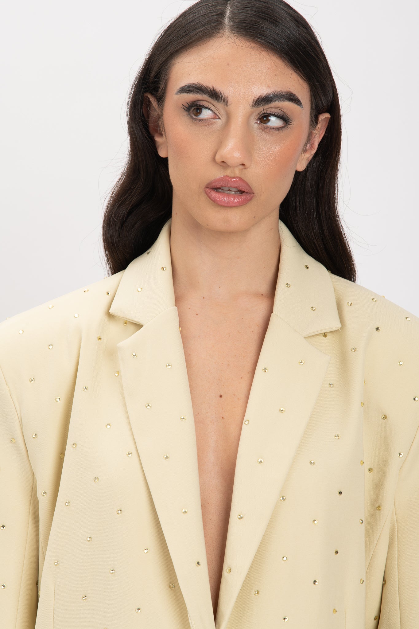 Blazer Giallo Burro con Strass