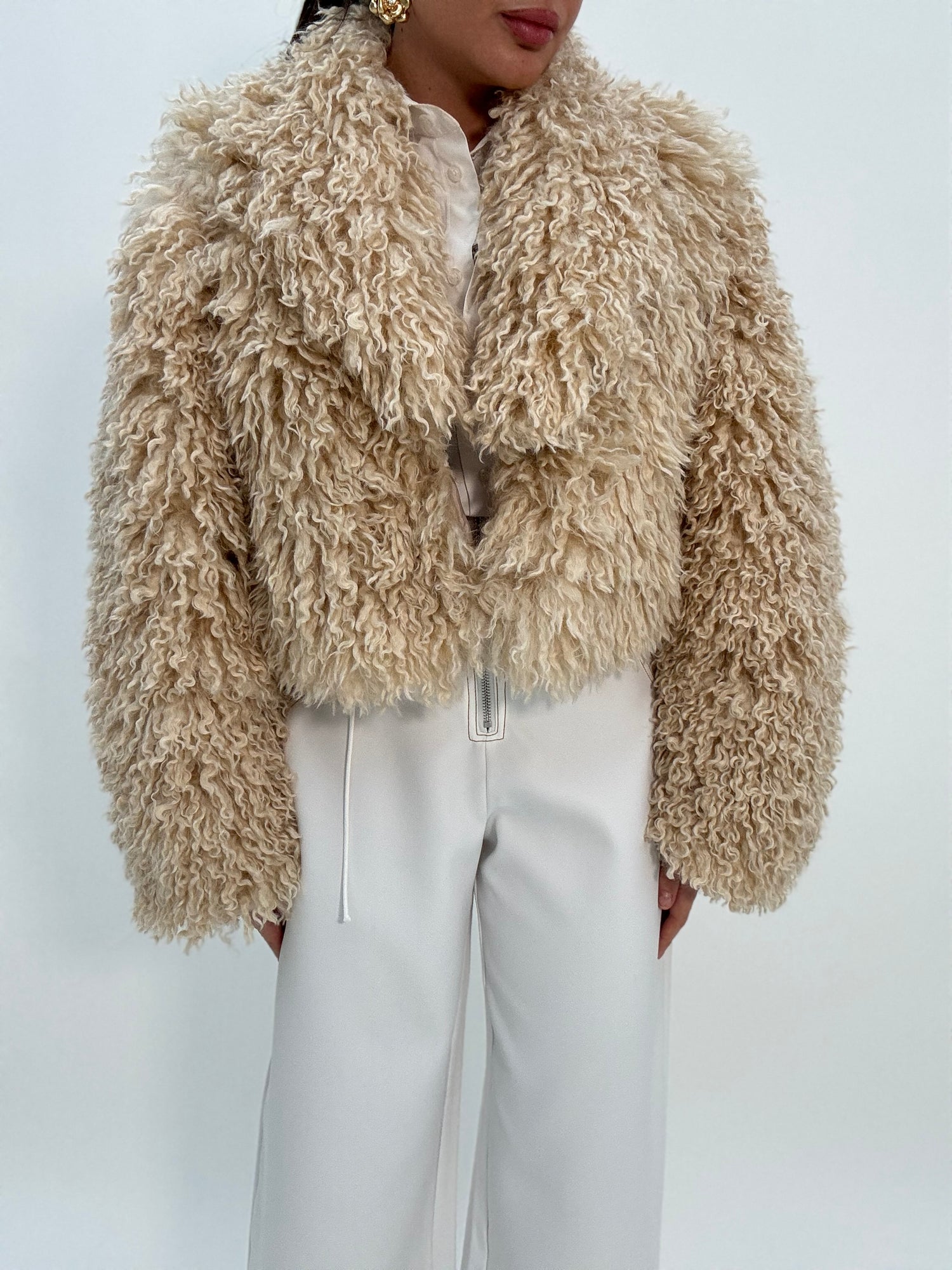 Eco pelliccia ‘MONGOLIA’ Panna