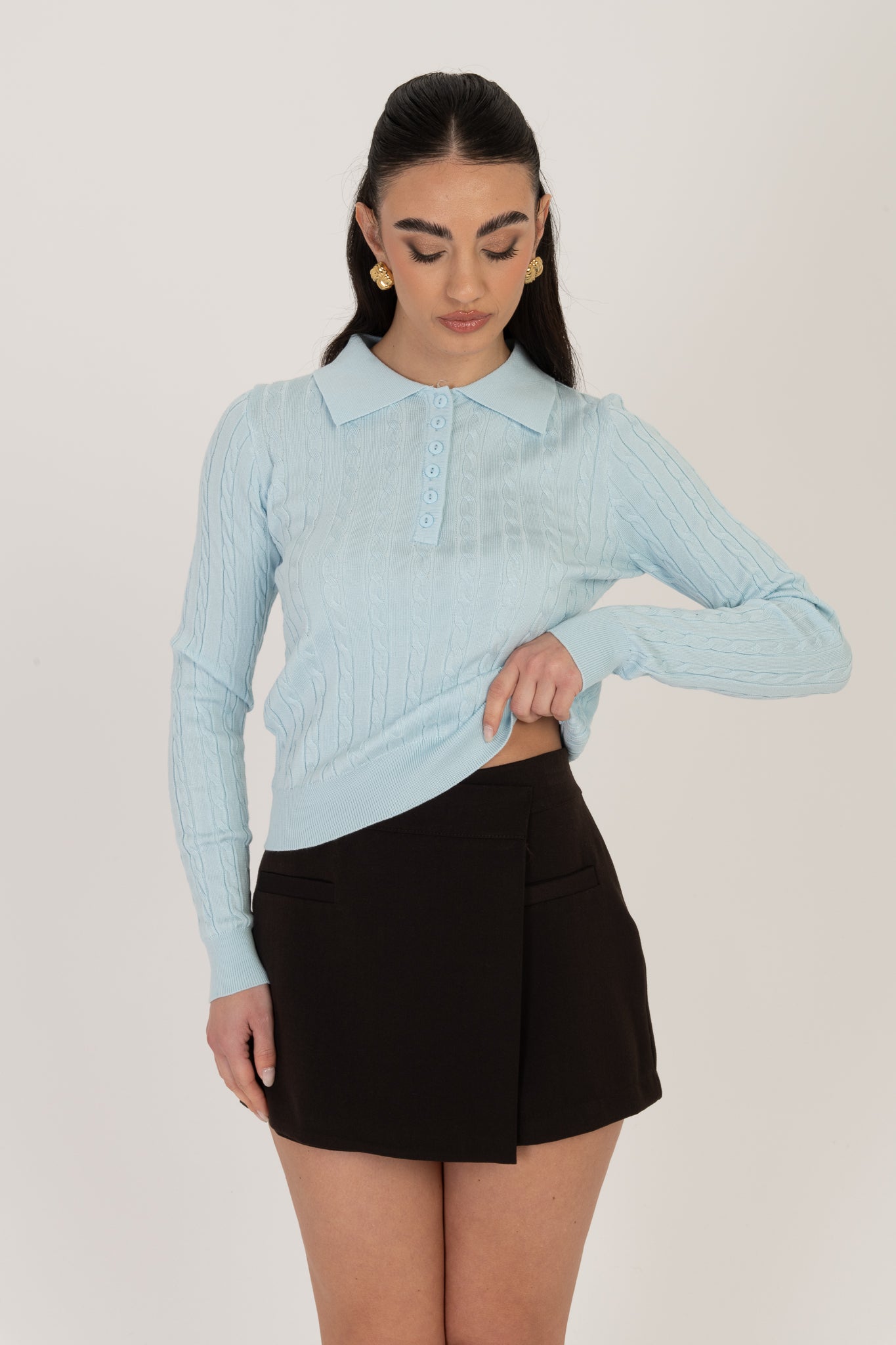 Maglia/Polo ‘TRECCE’ Azzurra