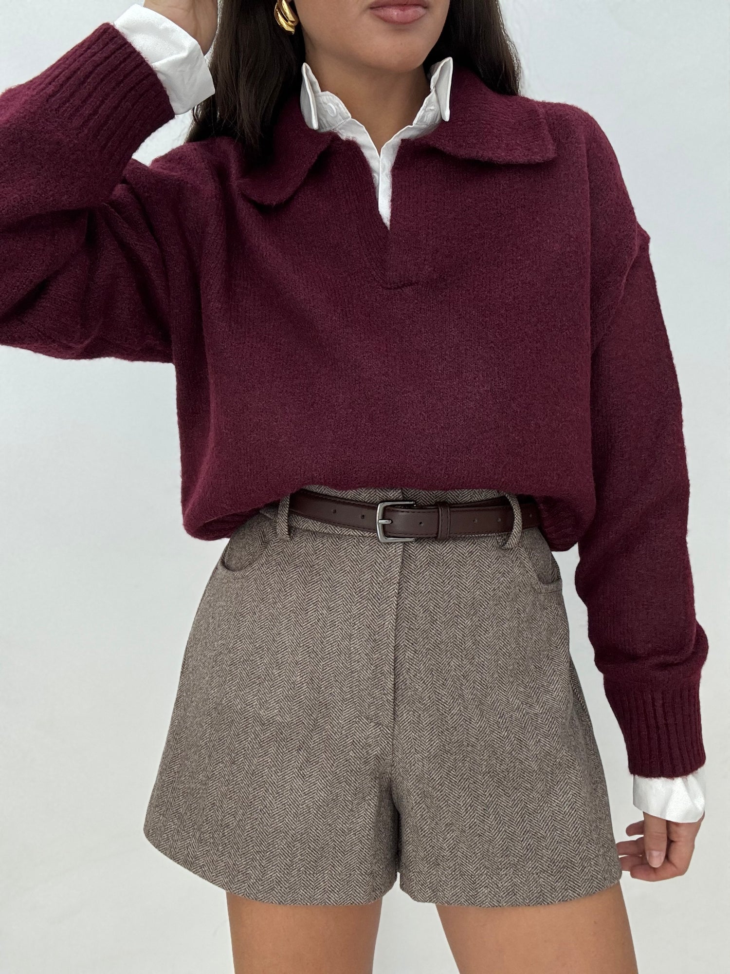 Maglione/Polo ‘20%LANA’ Bordeaux