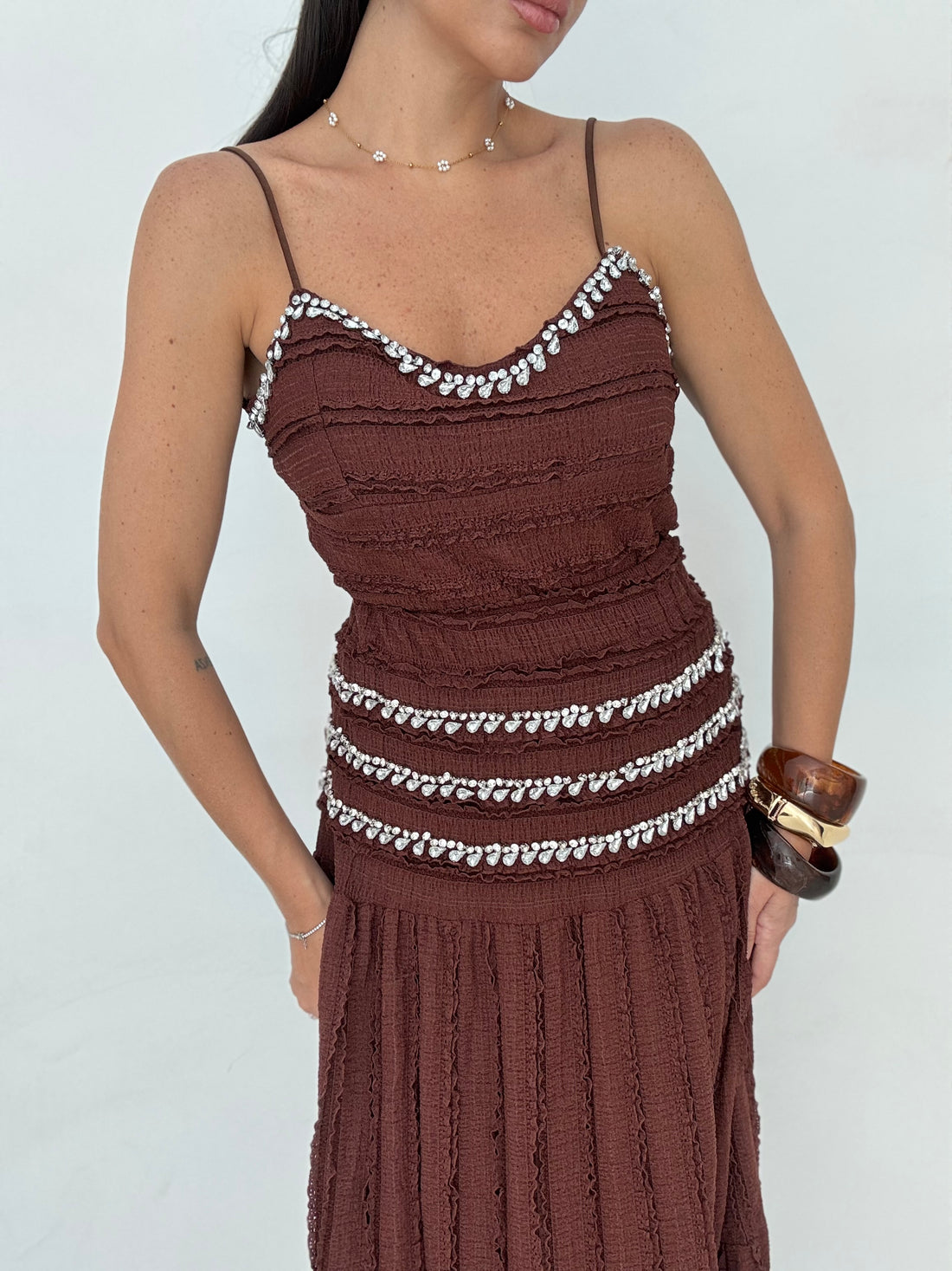Coordinato ‘STRASS’ Top+Gonna Cacao