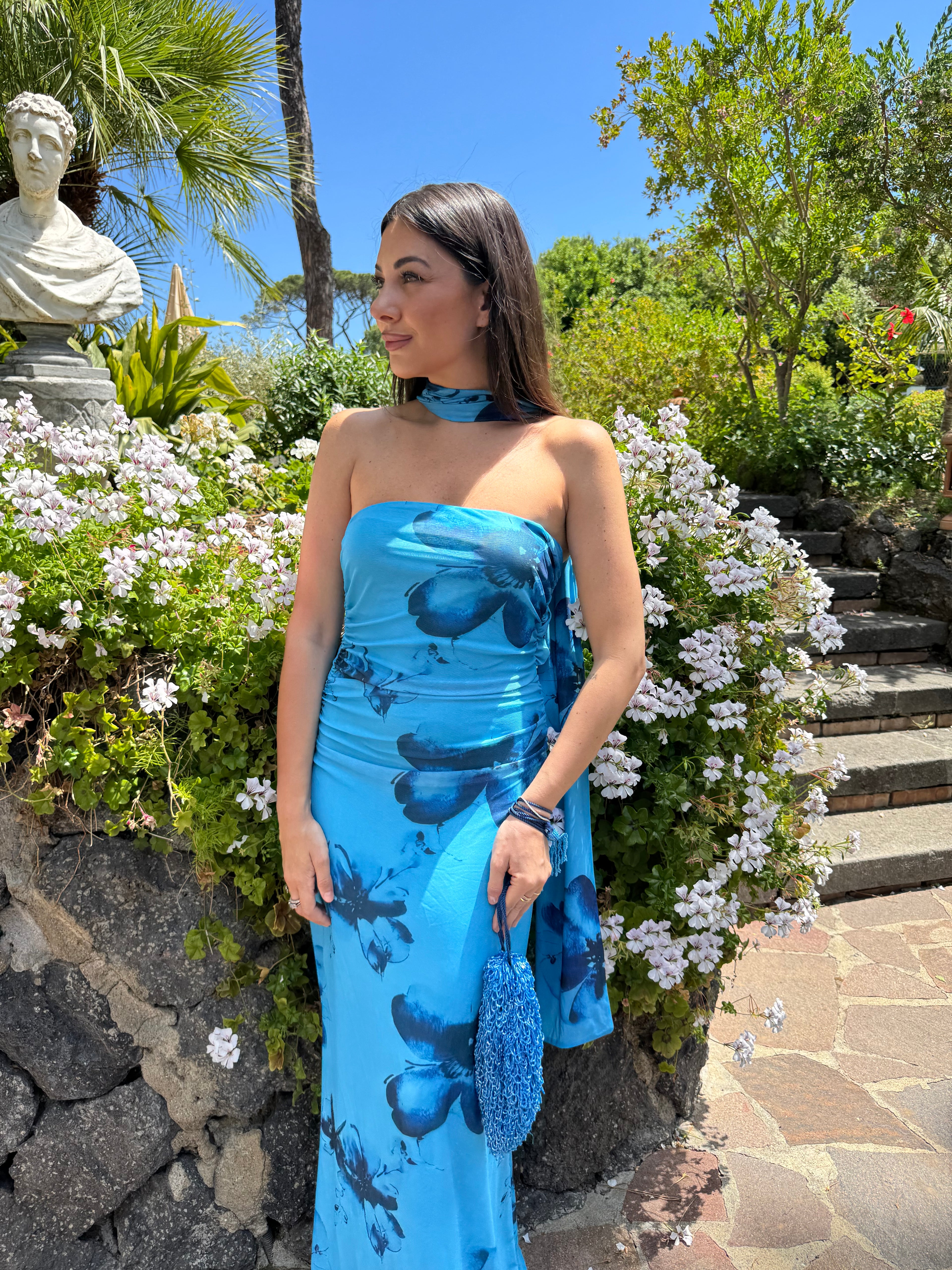 Abito ‘DORI’ fiori Blu
