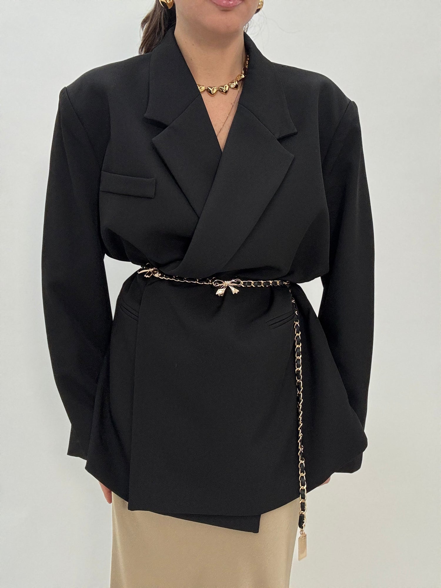 Blazer asimmetrico ‘SPACCHETTI’ Nero